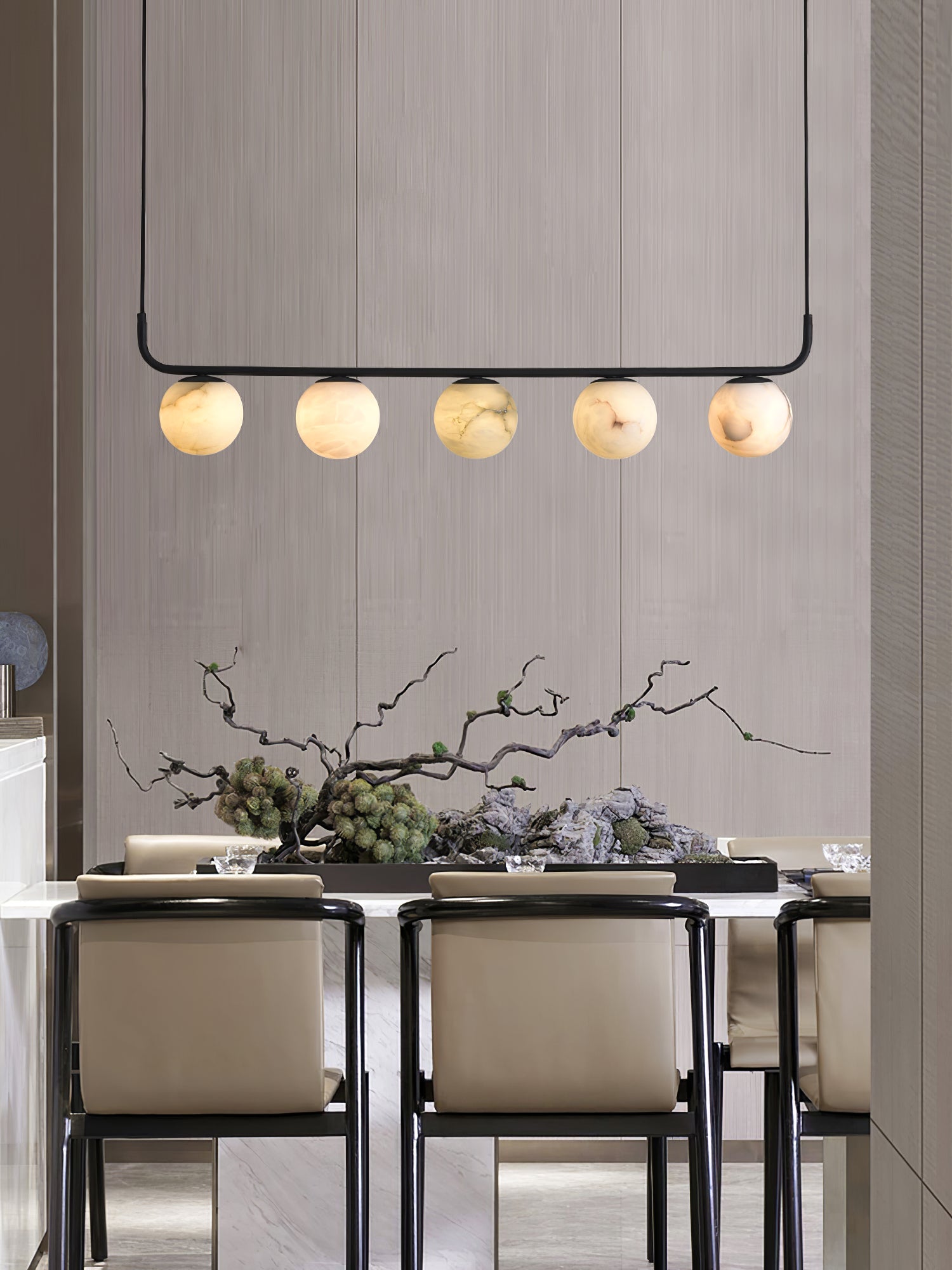 Eloryra Modern Minimalist Suspension Alabaster Pendant Lamp - Lamp Copper