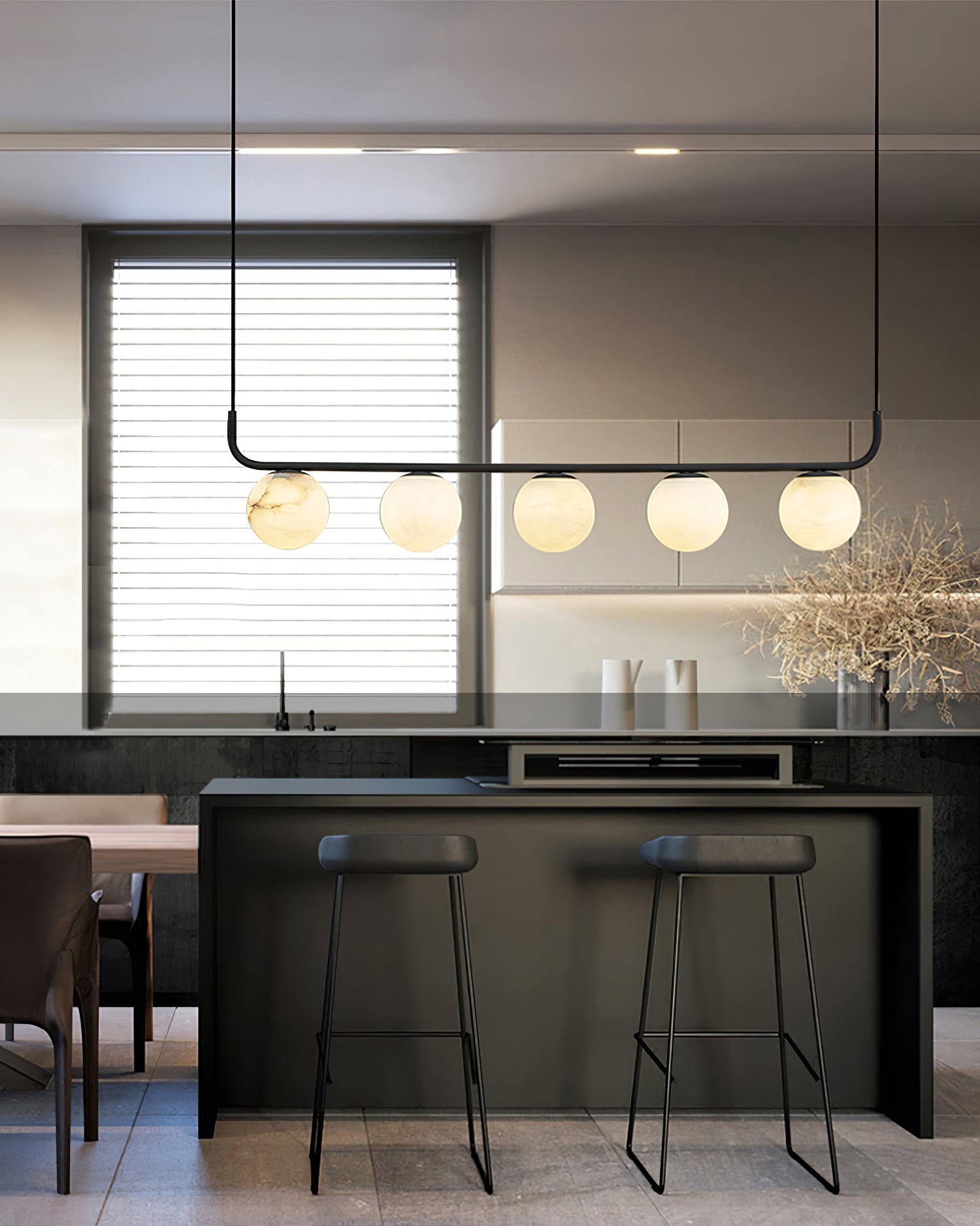 Eloryra Modern Minimalist Suspension Alabaster Pendant Lamp - Lamp Copper