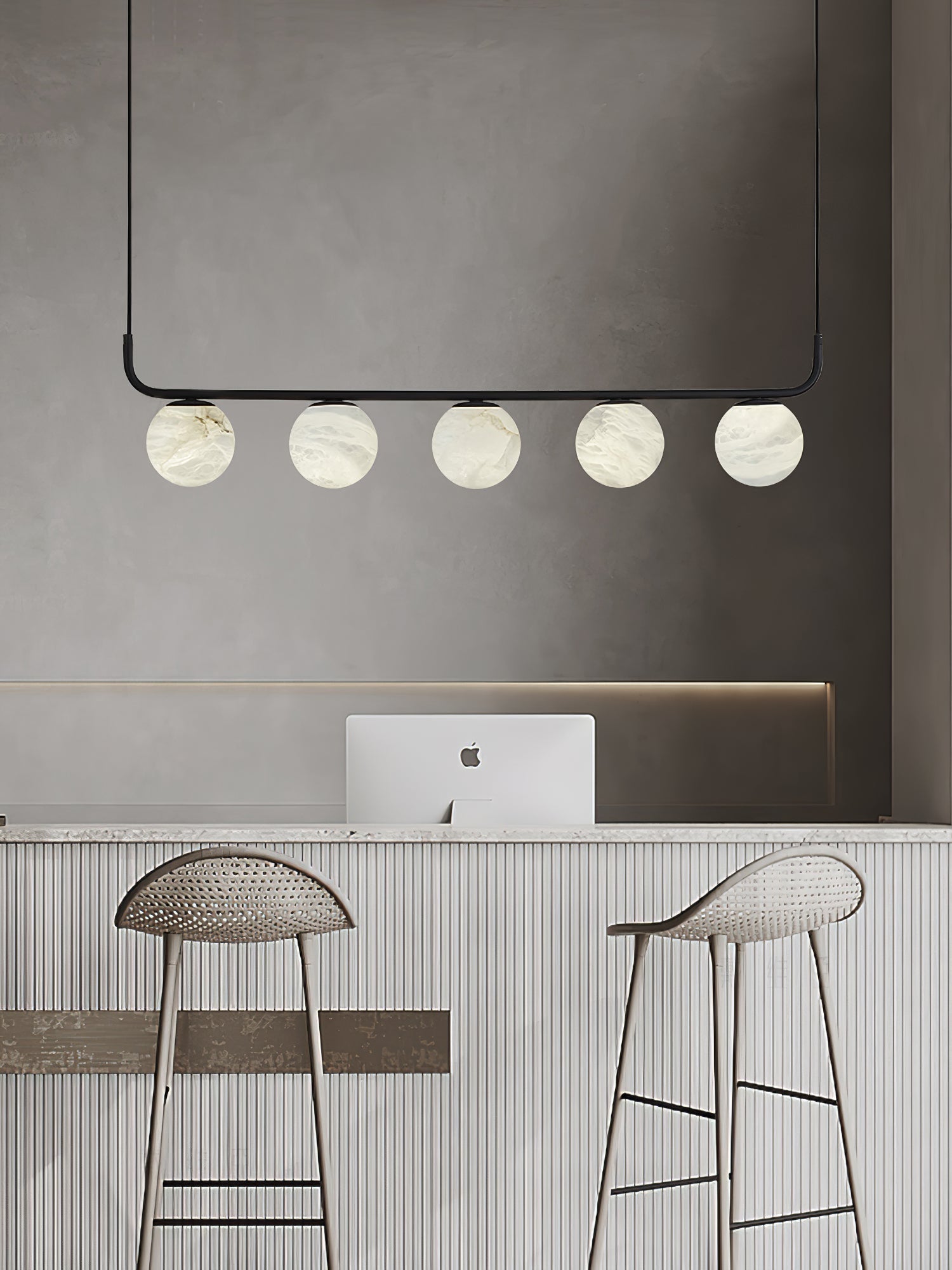 Eloryra Modern Minimalist Suspension Alabaster Pendant Lamp - Lamp Copper