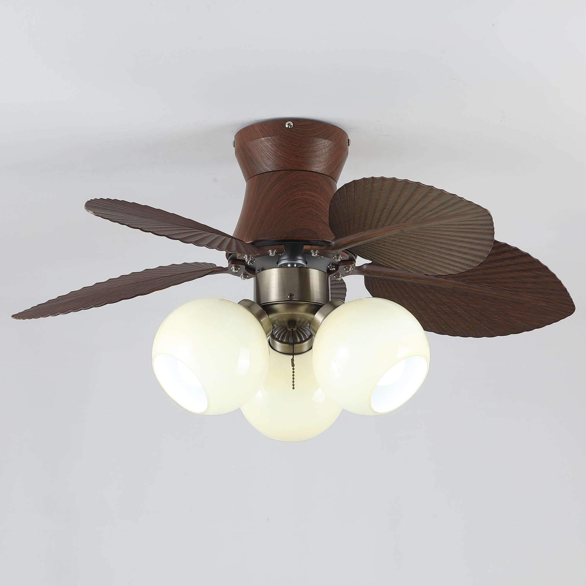 Ventilador de Techo con Luz Walden Roble con superposición de dimensiones (Diámetro 80cm)