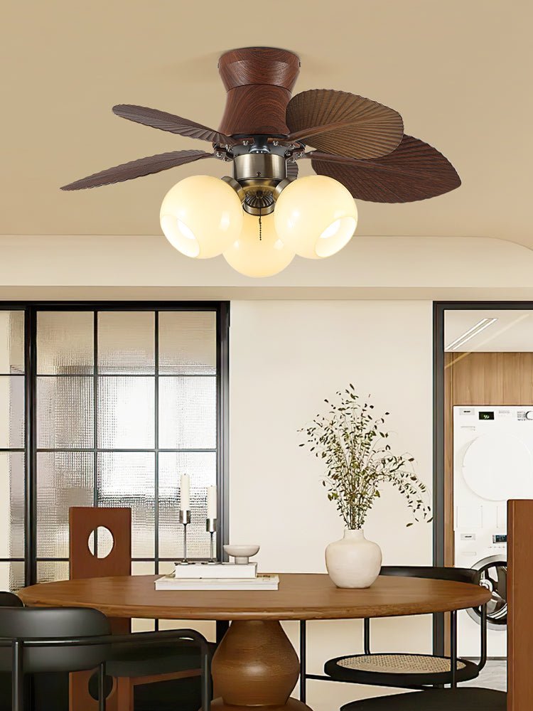 Ventilador de Techo con Luz Walden Roble con instalación de cableado directo visible