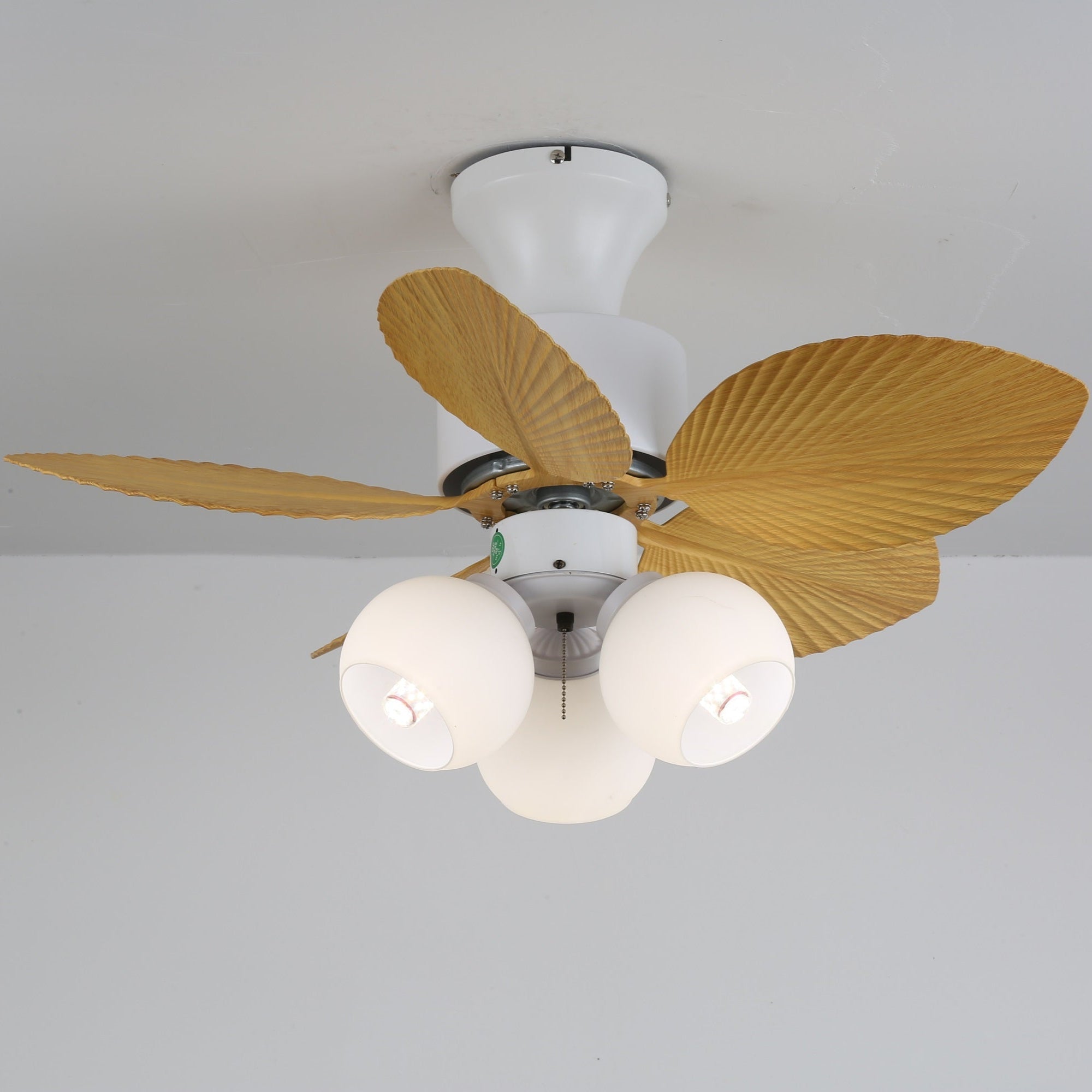 Ventilador de Techo con Luz Marvella de Madera Vintage con mando a distancia mostrado