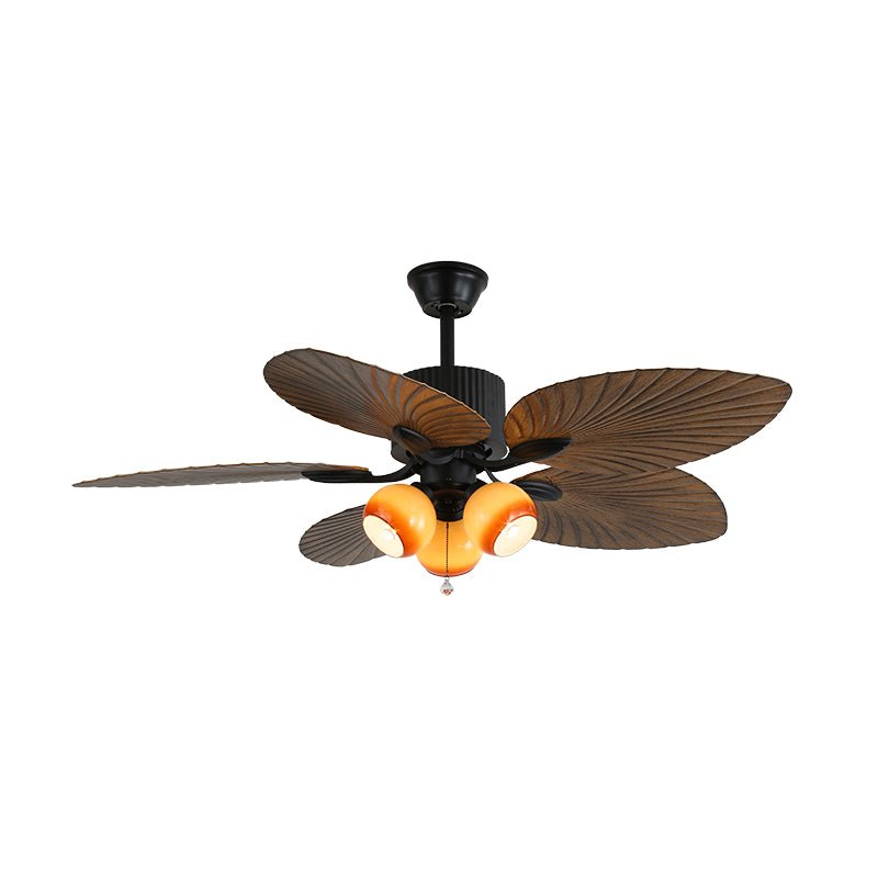 Ventilador con luz Solara con opción de pantalla naranja, aspecto vibrante.