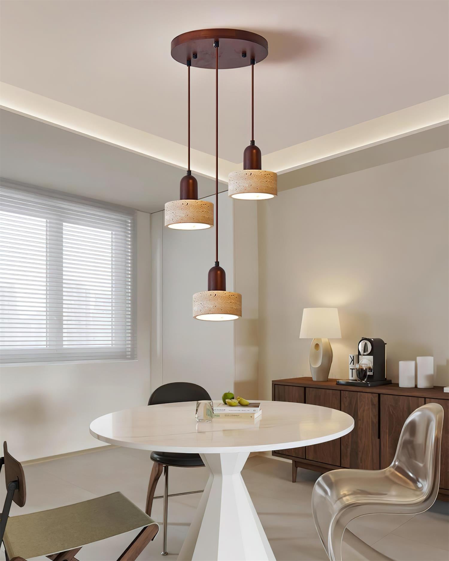 Lunara Multi-Light Pendant Lamp Set Travertine - Letslighting