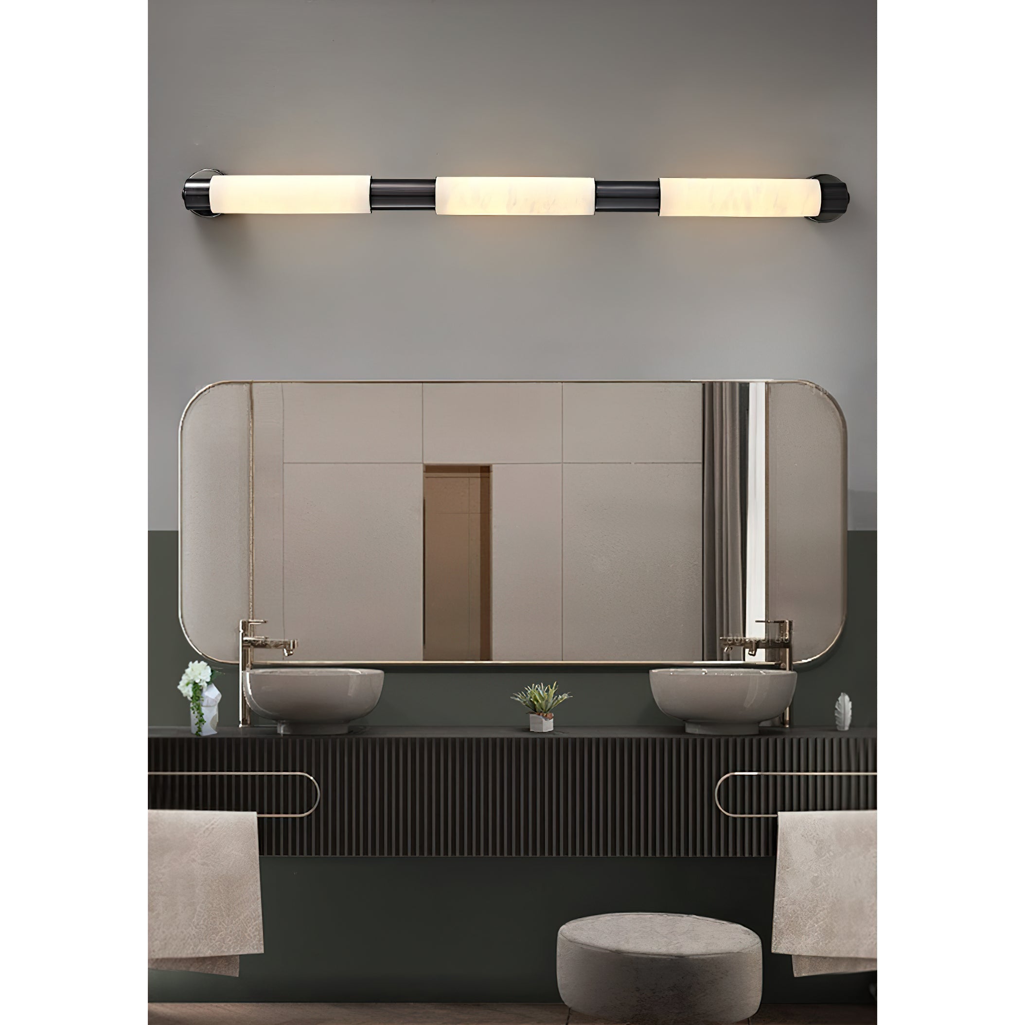 Alraei Modern Minimalist Tube Alabaster Wall Lamp - Lamp Copper