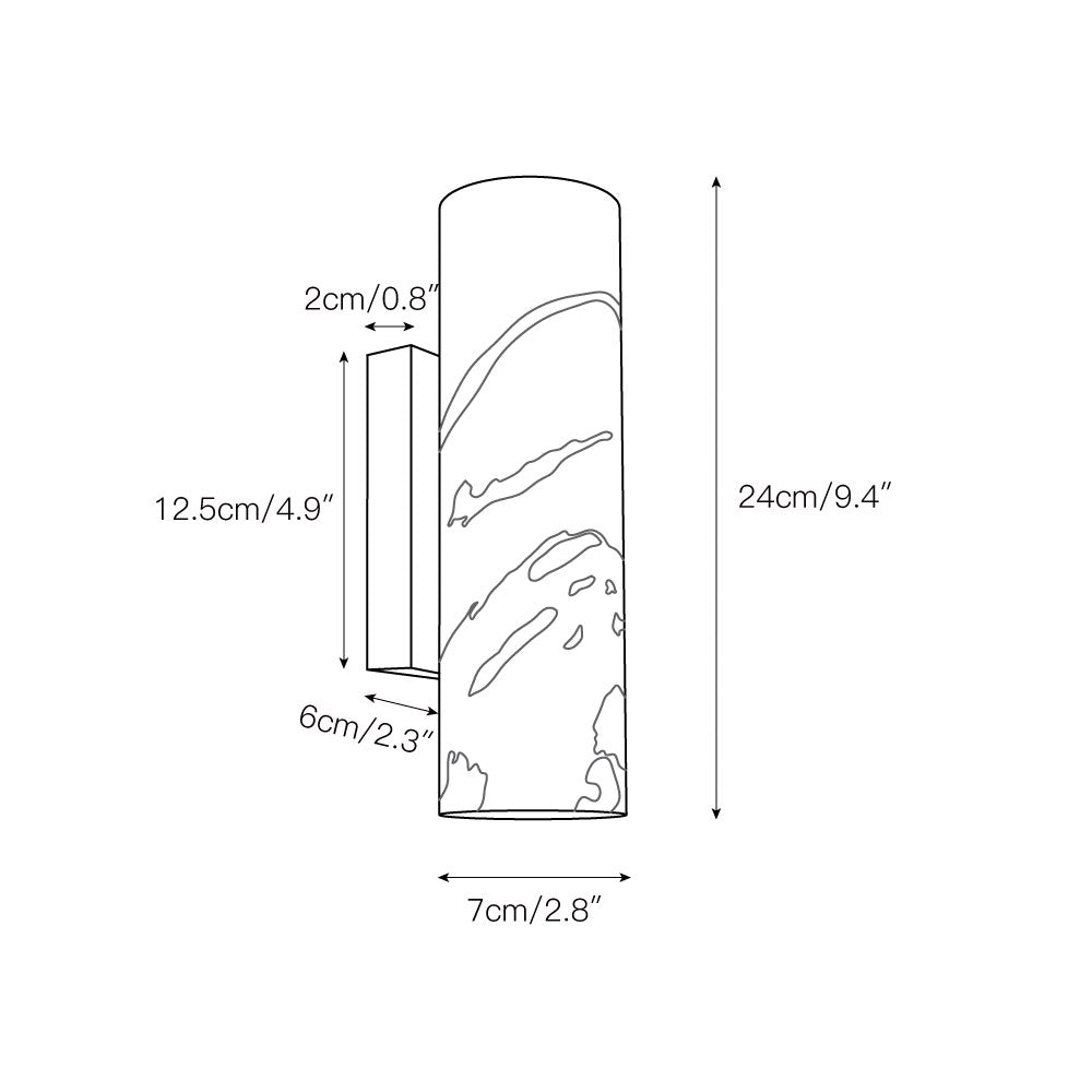 Tubular Modern Minimalist Marble Metal Wall Lamp - Lamp Copper