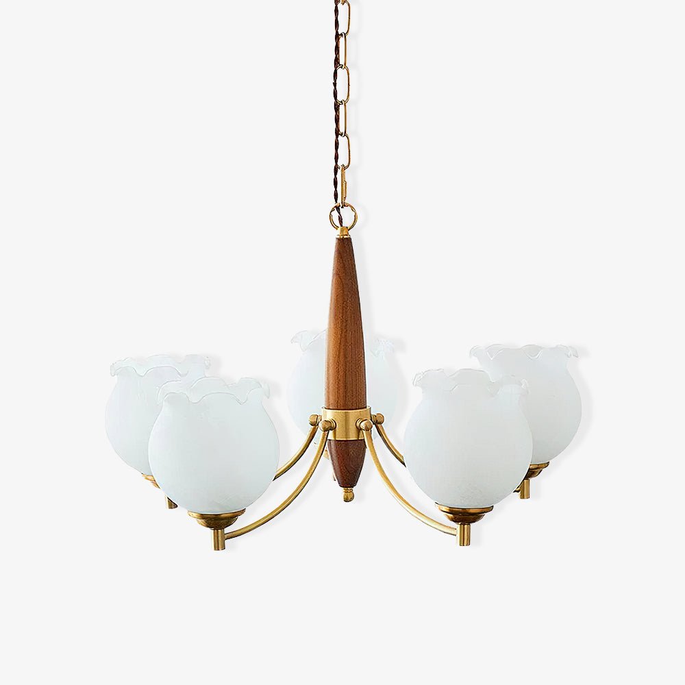 Tulips Glass Wood Chandelier - Letslighting