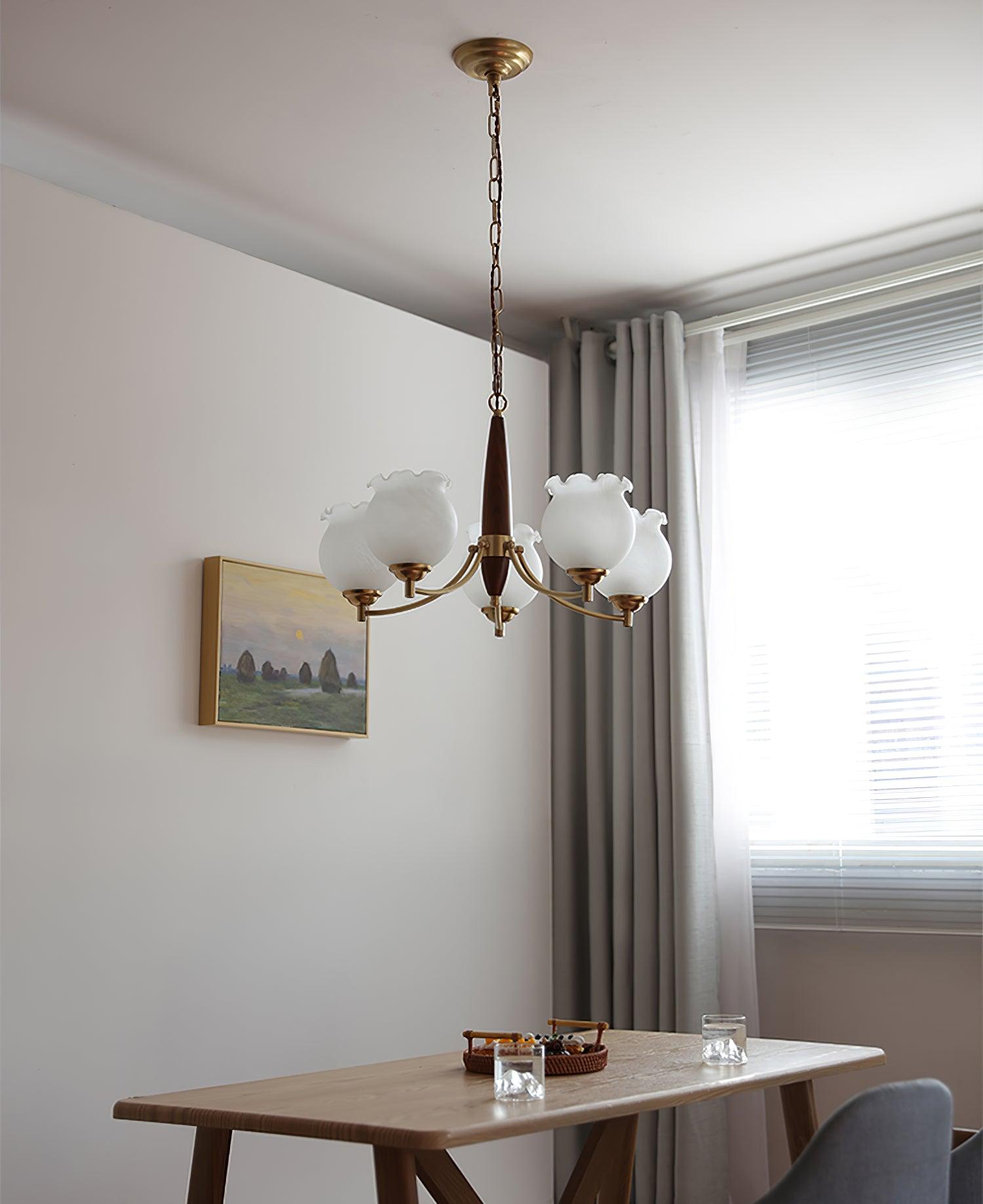 Tulips Glass Wood Chandelier - Letslighting