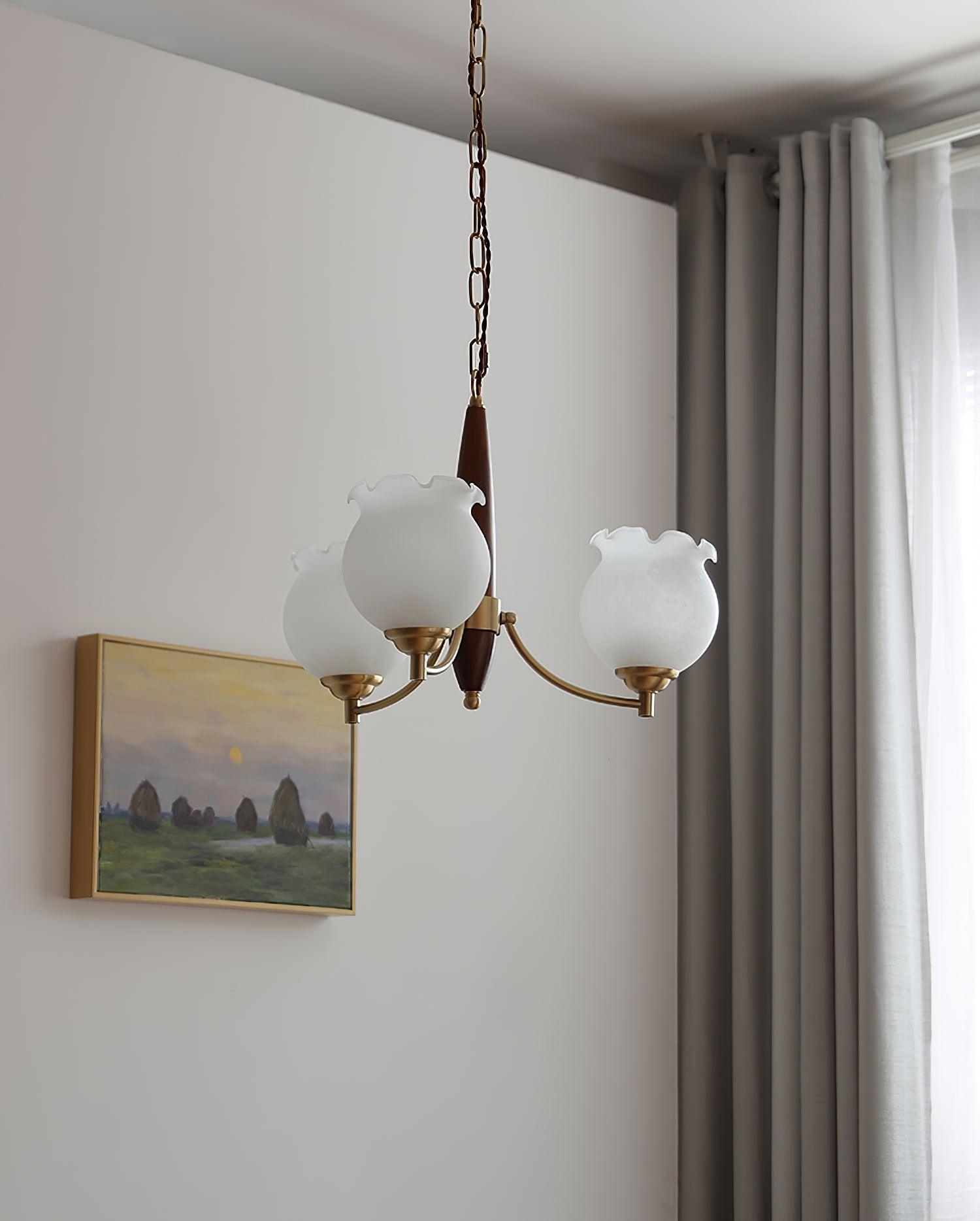 Tulips Glass Wood Chandelier - Letslighting