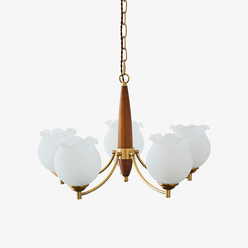Tulips Glass Wood Chandelier - Letslighting