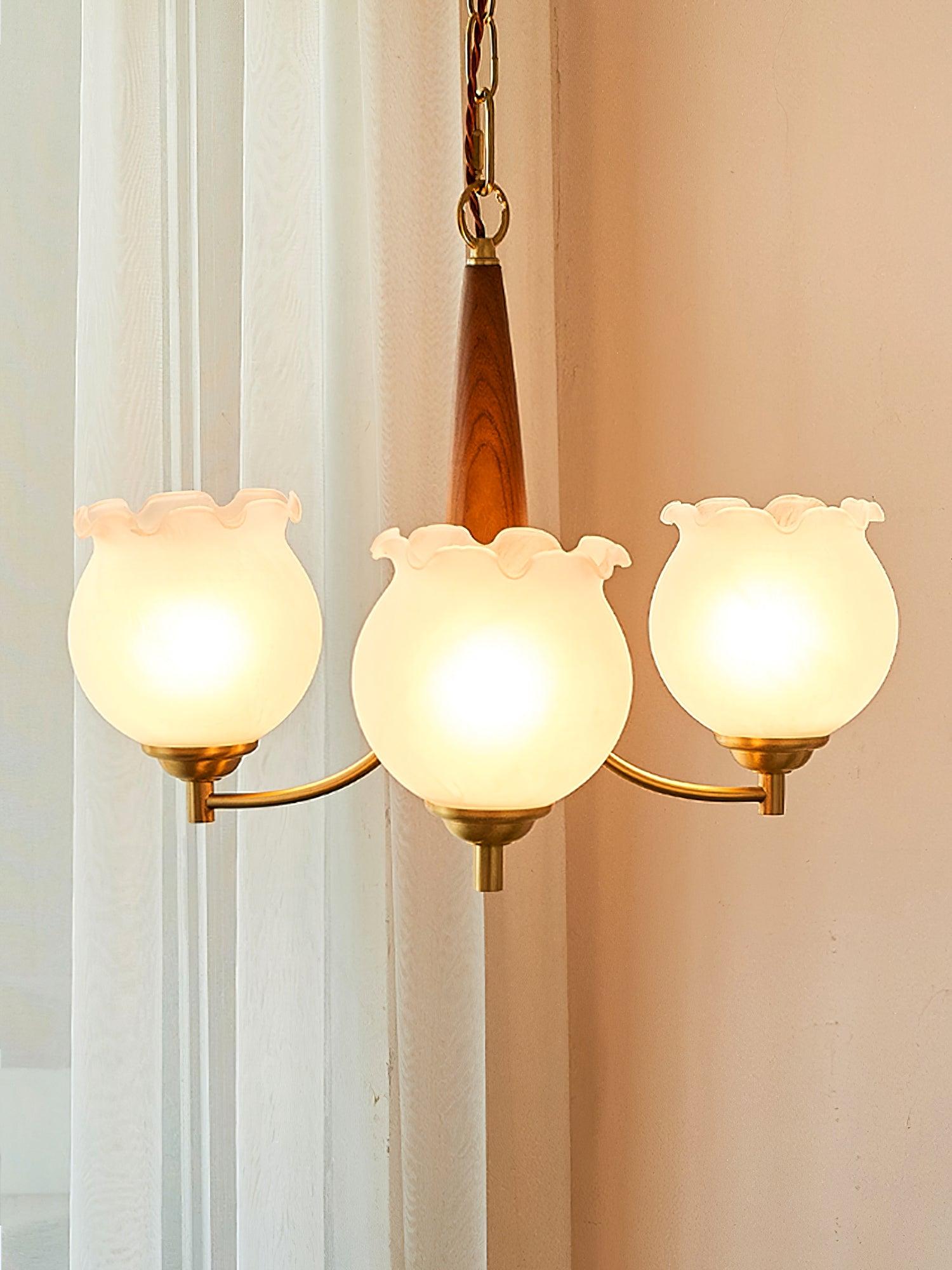Tulips Glass Wood Chandelier - Letslighting