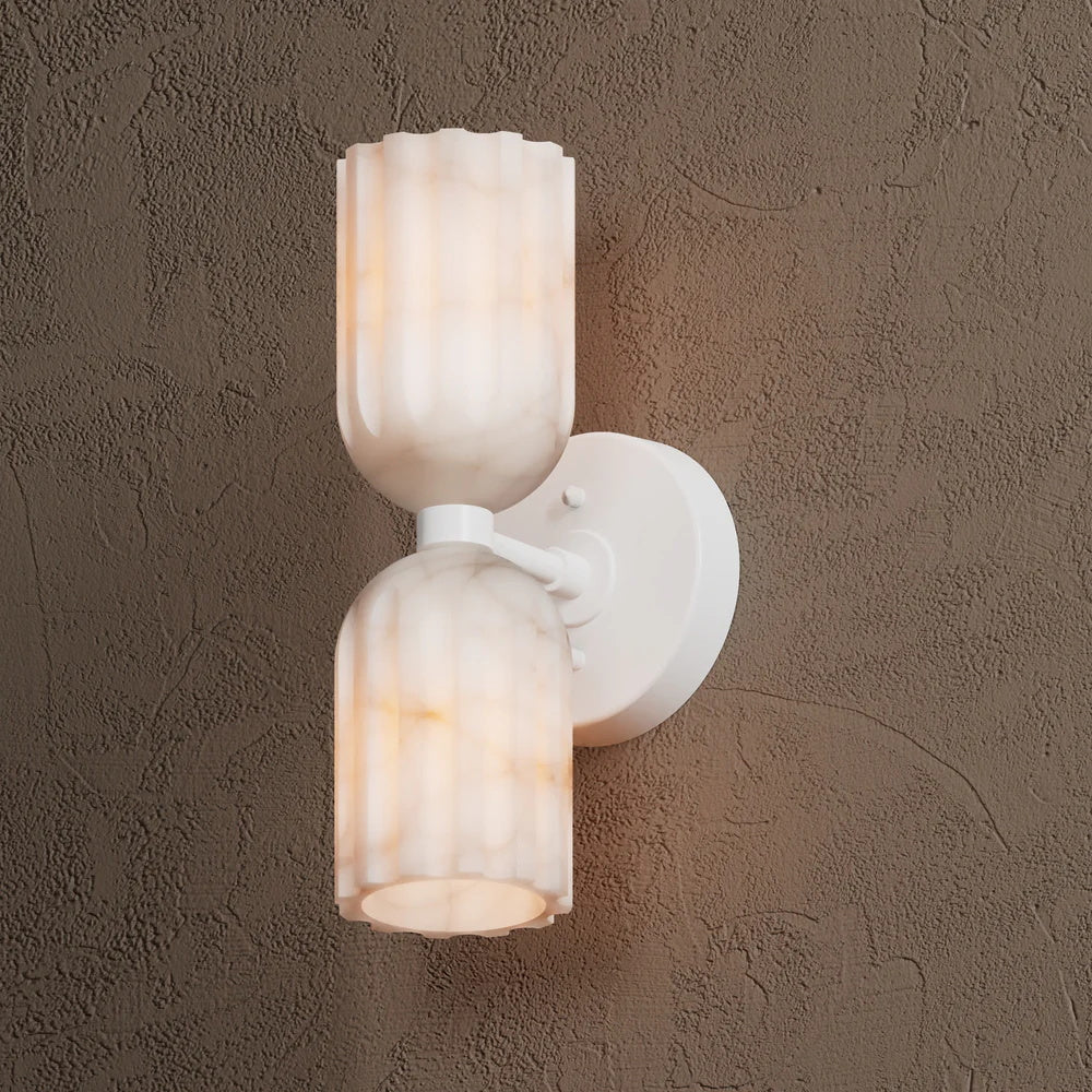 Uraeeth Modern Minimalist Double Brass Alabaster Wall Lamp - Lamp Copper