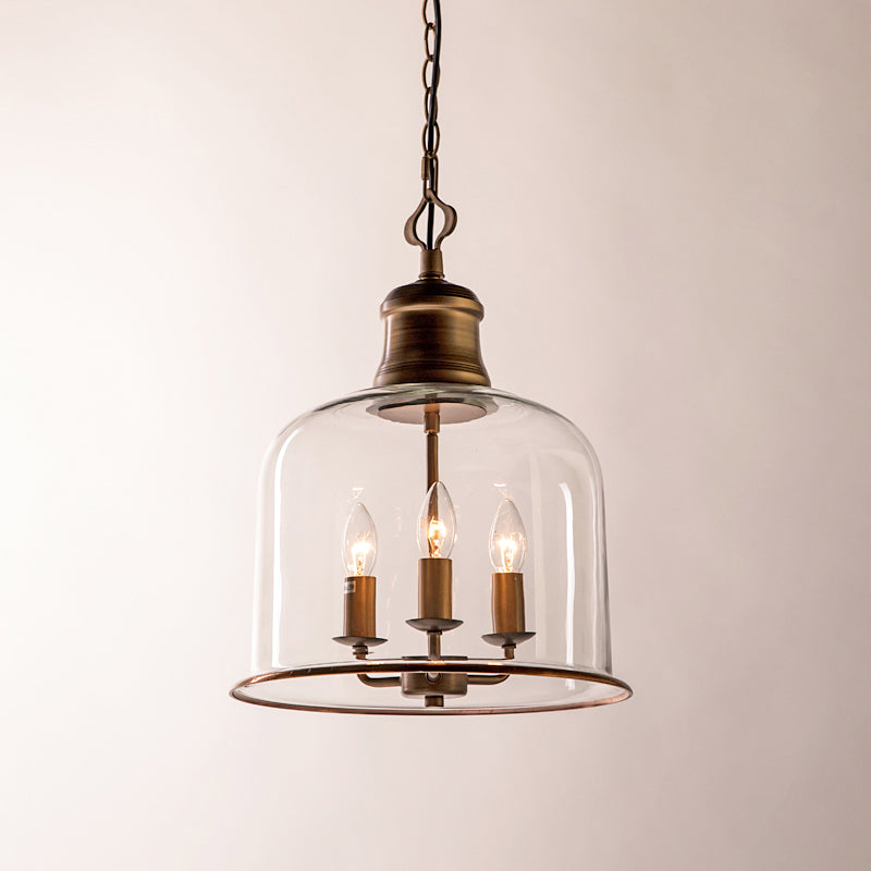 Sysolion Vintage Elegance Metal Glass Pendant Lamp - Lamp Copper