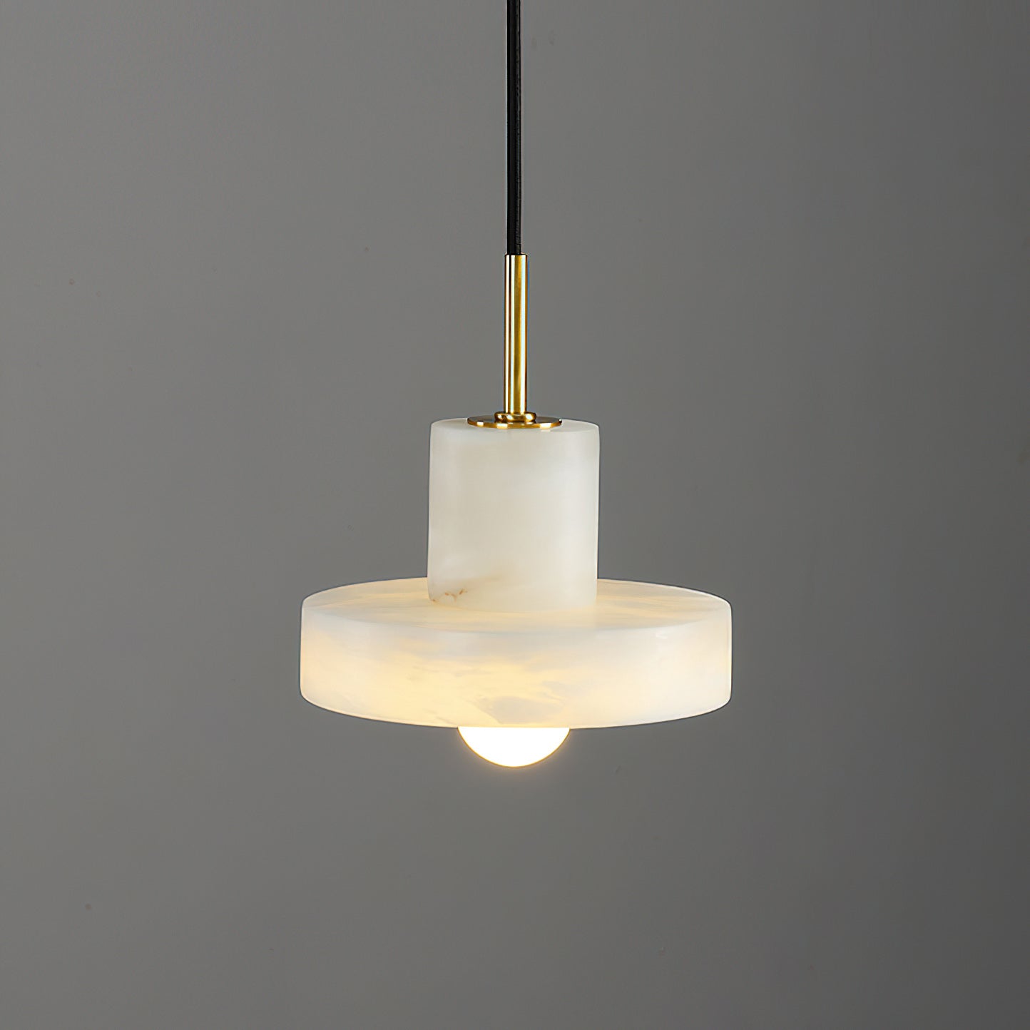 Cavelen Modern Minimalist Brass Alabaster Pendant Lamp - Lamp Copper
