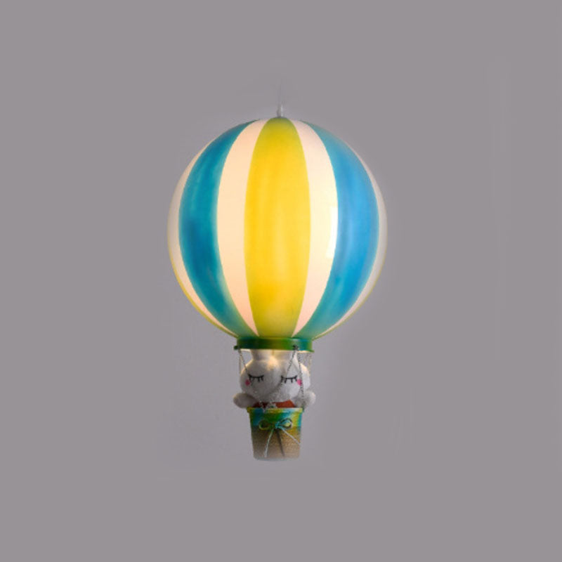 Nordic Moderna Infantil Globo Aerostático Acrílico Lámpara Colgante Azul/Rosa/Verde