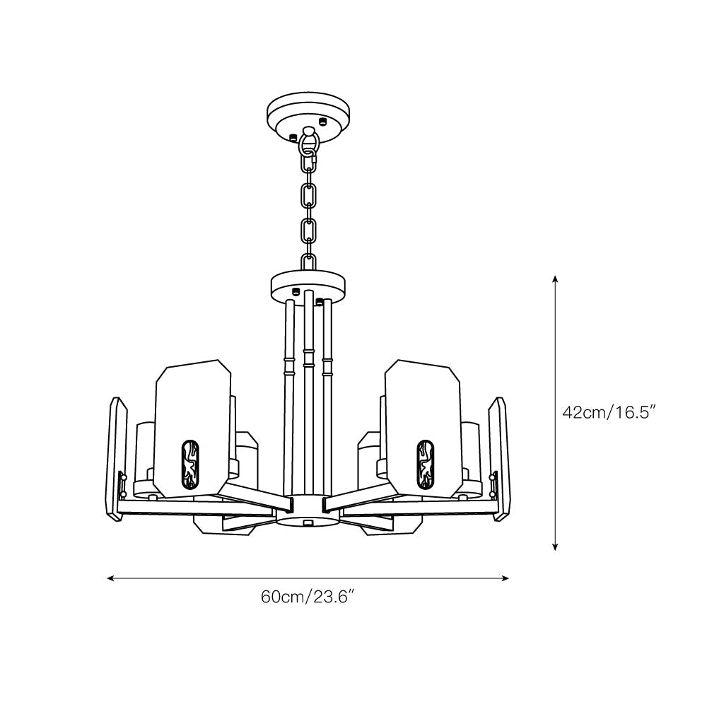 Aursorion Postmodern Luxury Brass Alabaster Chandelier - Lamp Copper