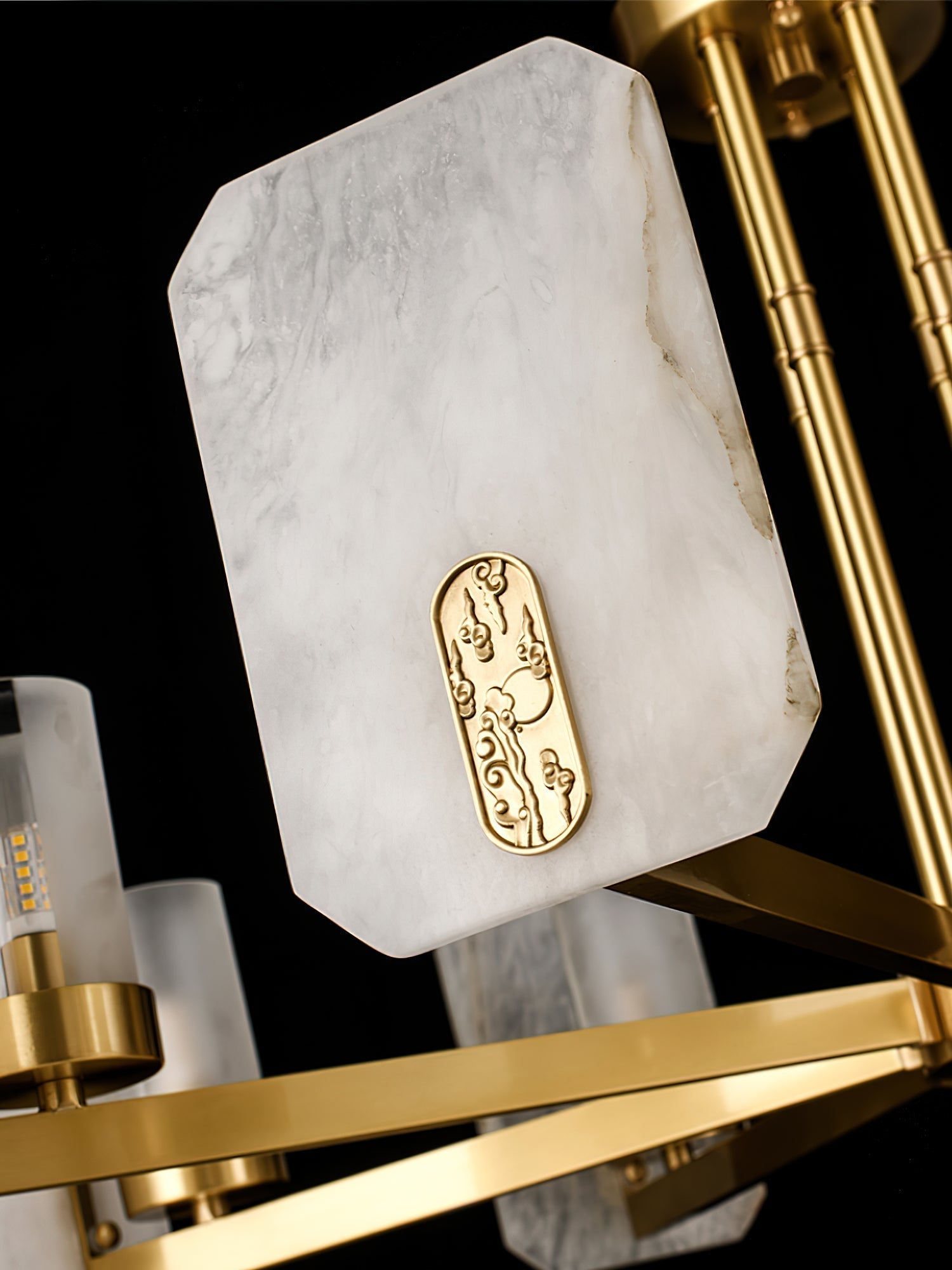 Aursorion Postmodern Luxury Brass Alabaster Chandelier - Lamp Copper