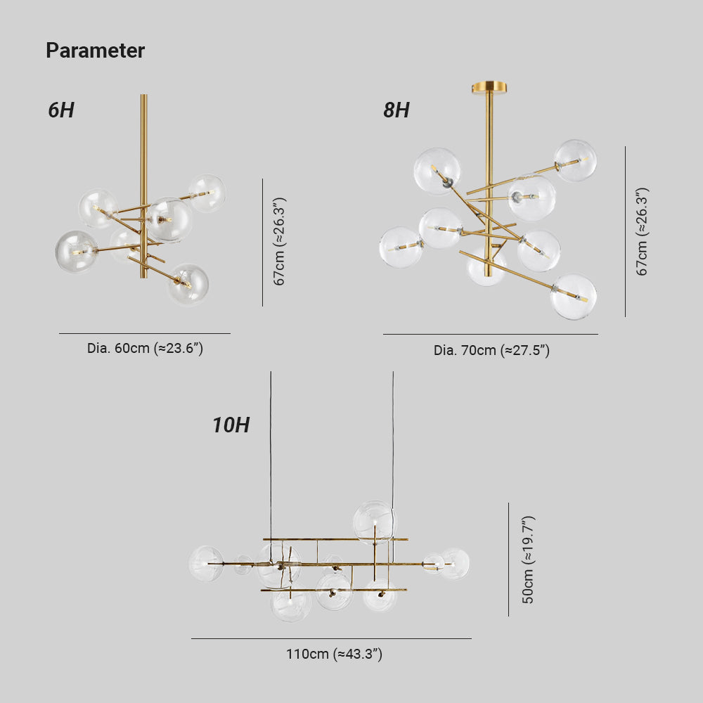 Lustra Lámpara de Araña LED de Cristal Transparente