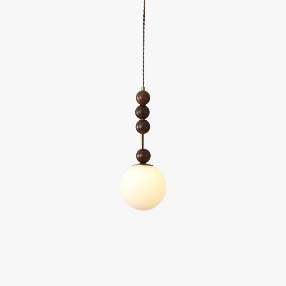 Aira Lámpara Colgante Vintage Globo con Perlas de Madera