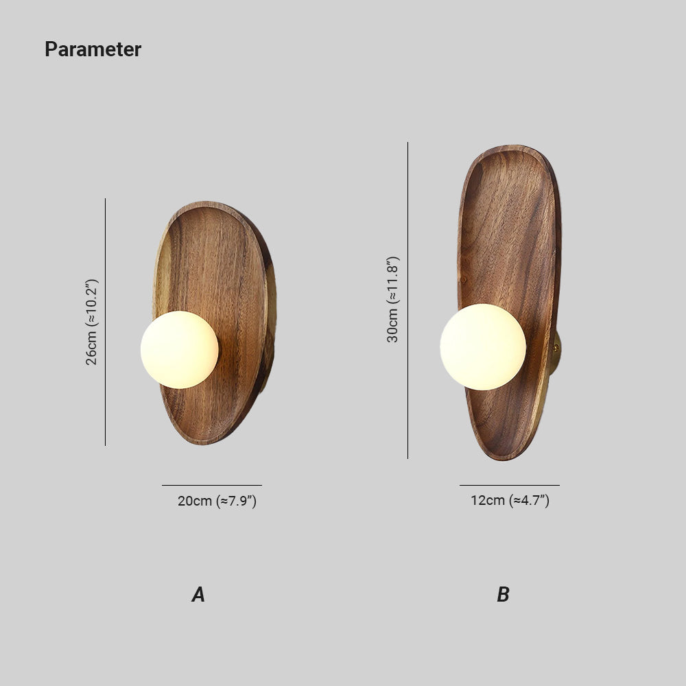 Ligno  Wall Lamp Natural Wood Glass