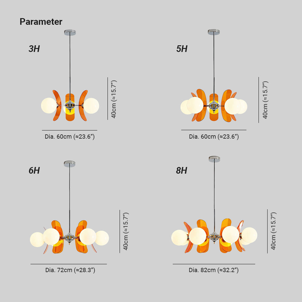 Aira  Chandelier Brown &Orange