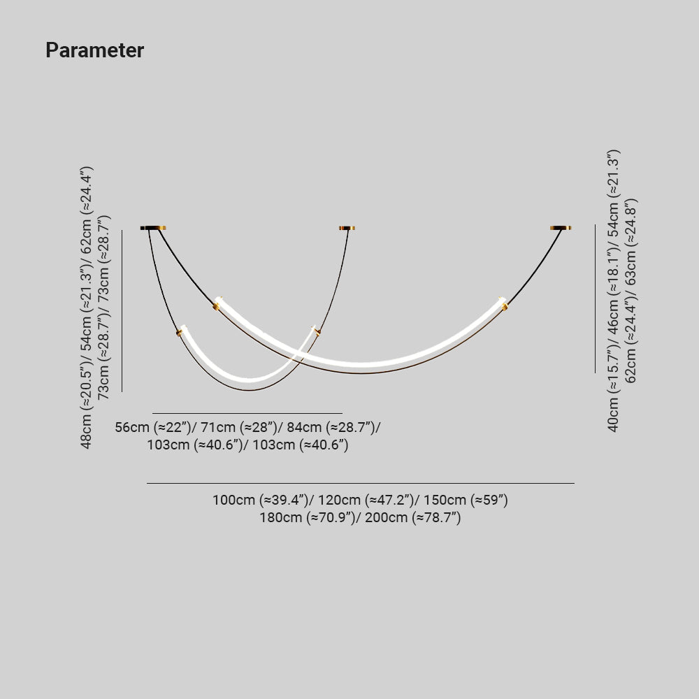 Arisha Lámpara Colgante Curvada LED