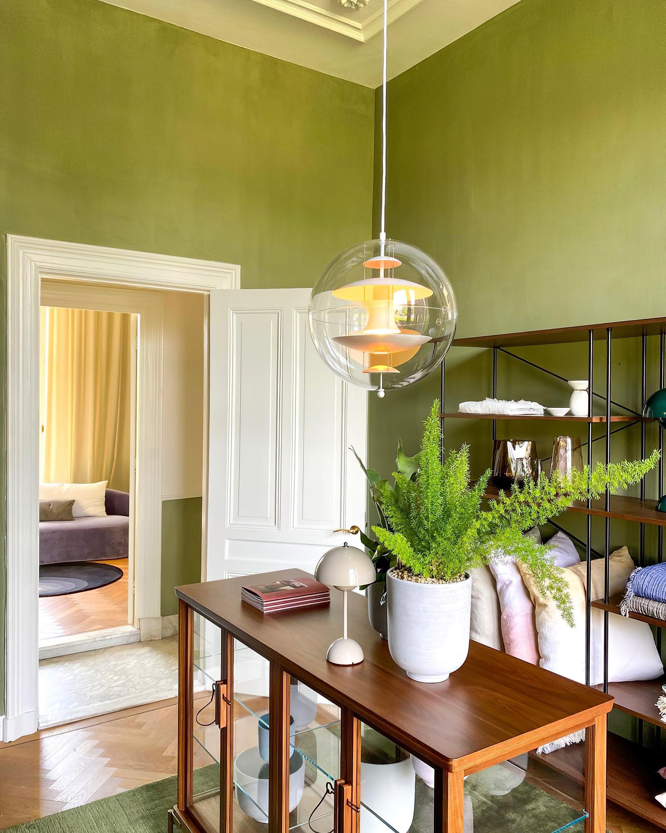 Pendant Lamp Floating Geometric Layers Clear Globe Futuristic Modern - Letslighting