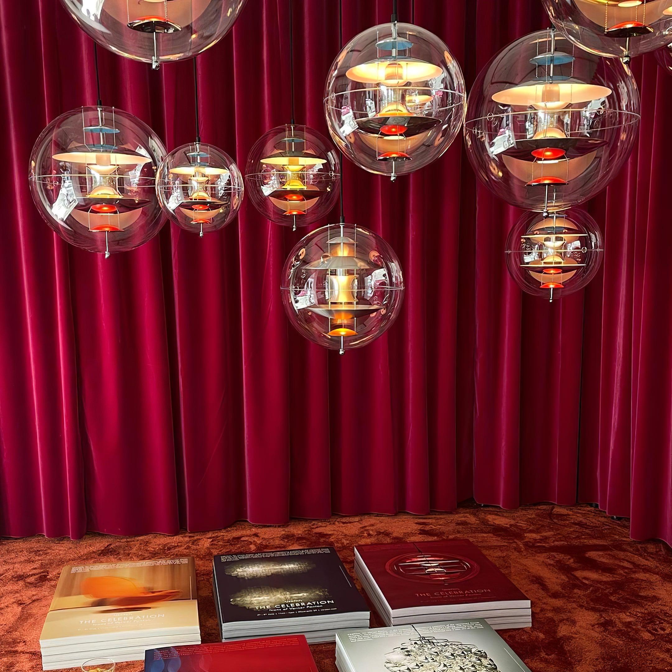 Pendant Lamp Floating Geometric Layers Clear Globe Futuristic Modern - Letslighting