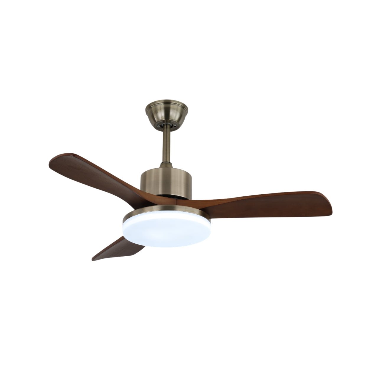 Ventilador de Techo con Lámpara Selora de Latón y Madera