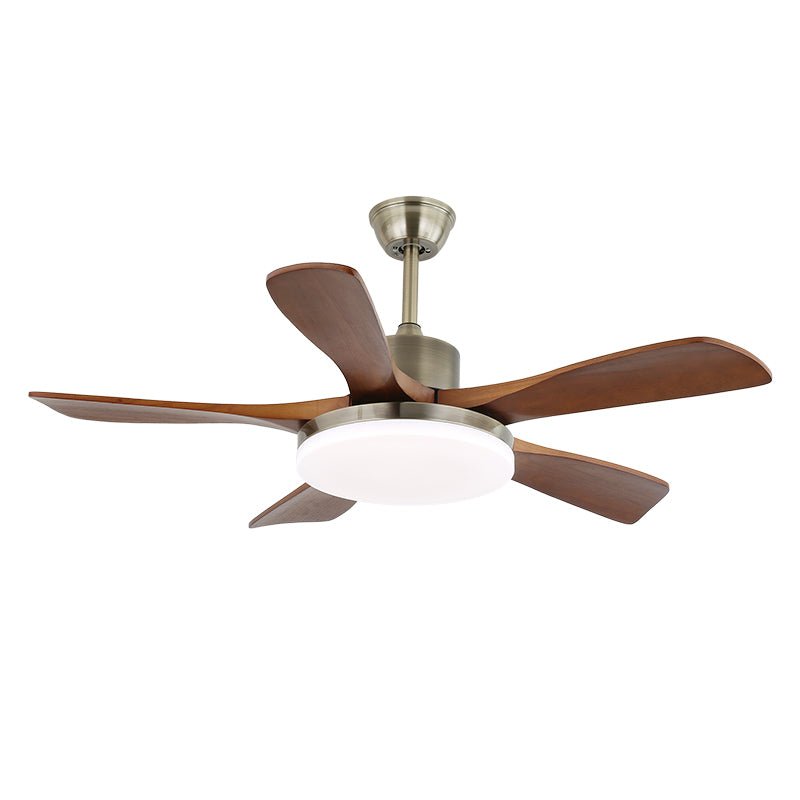 Ventilador de Techo con Lámpara Elara Moderno de Latón y Madera