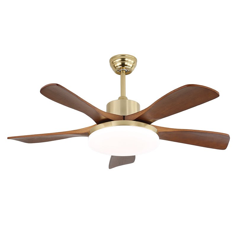 Ventilador de Techo con Lámpara Elara Moderno de Latón y Madera