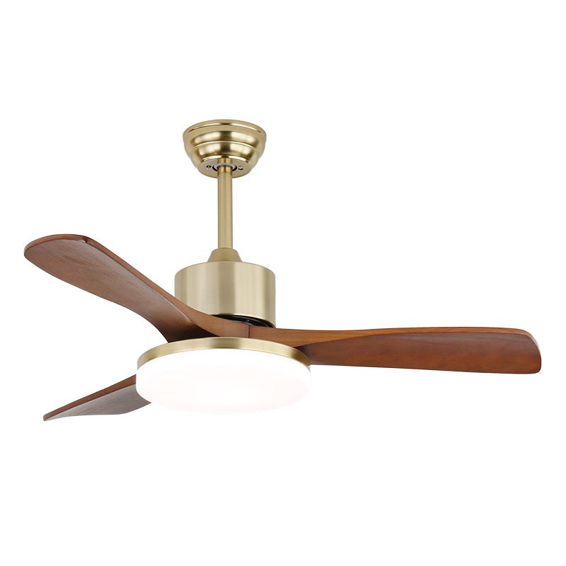 Ventilador de Techo con Lámpara Elara Moderno de Latón y Madera