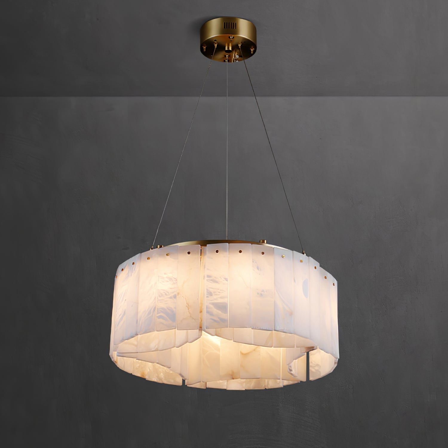 Ilveliel Double Tier Alabaster Pendant Light Chandelier - Letslighting