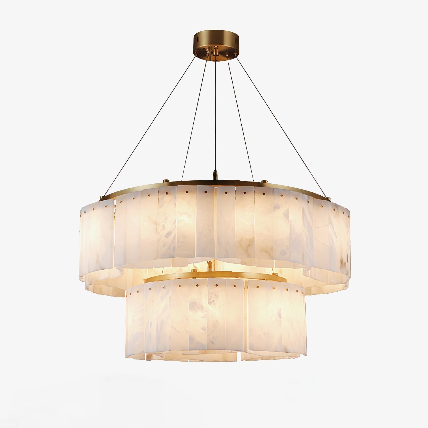 Ilveliel Double Tier Alabaster Pendant Light Chandelier - Letslighting