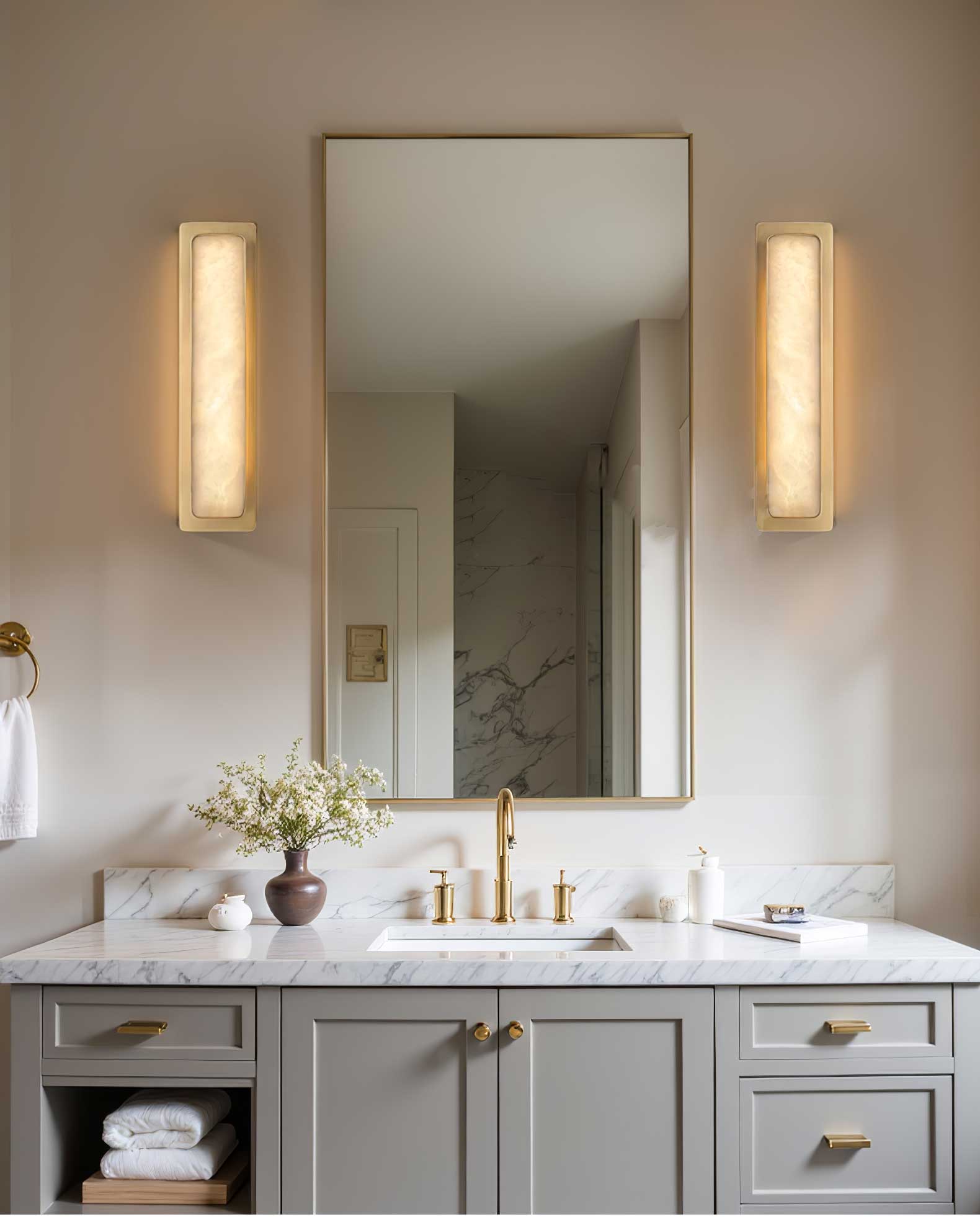 Ollore Linear Alabaster Wall Light - Letslighting