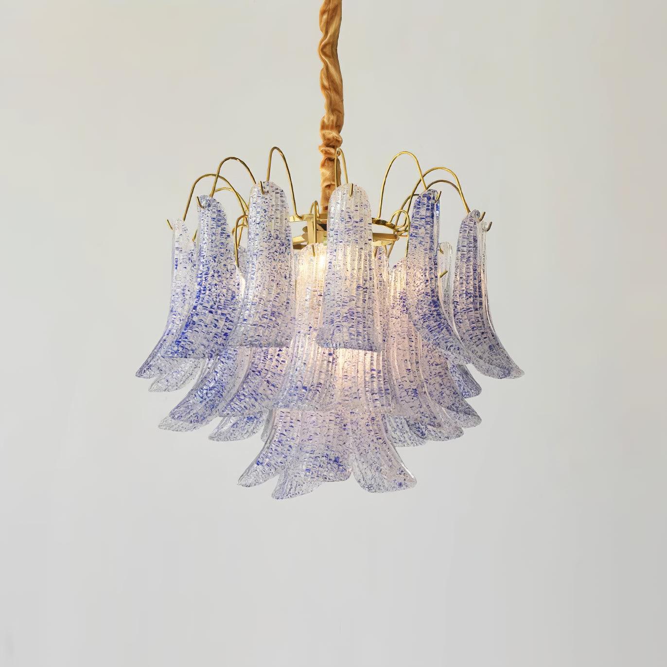 Chandelier Glass Petals Metal Frame Colorful Artistic Ambience - Letslighting