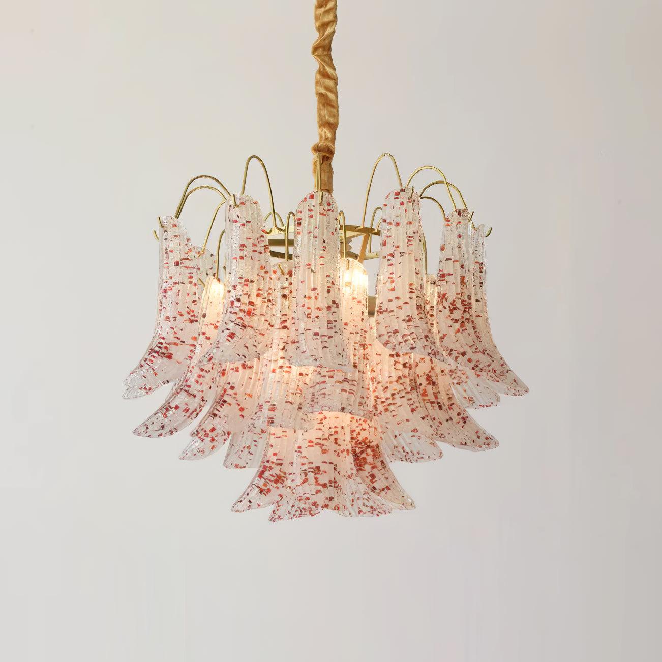Chandelier Glass Petals Metal Frame Colorful Artistic Ambience - Letslighting