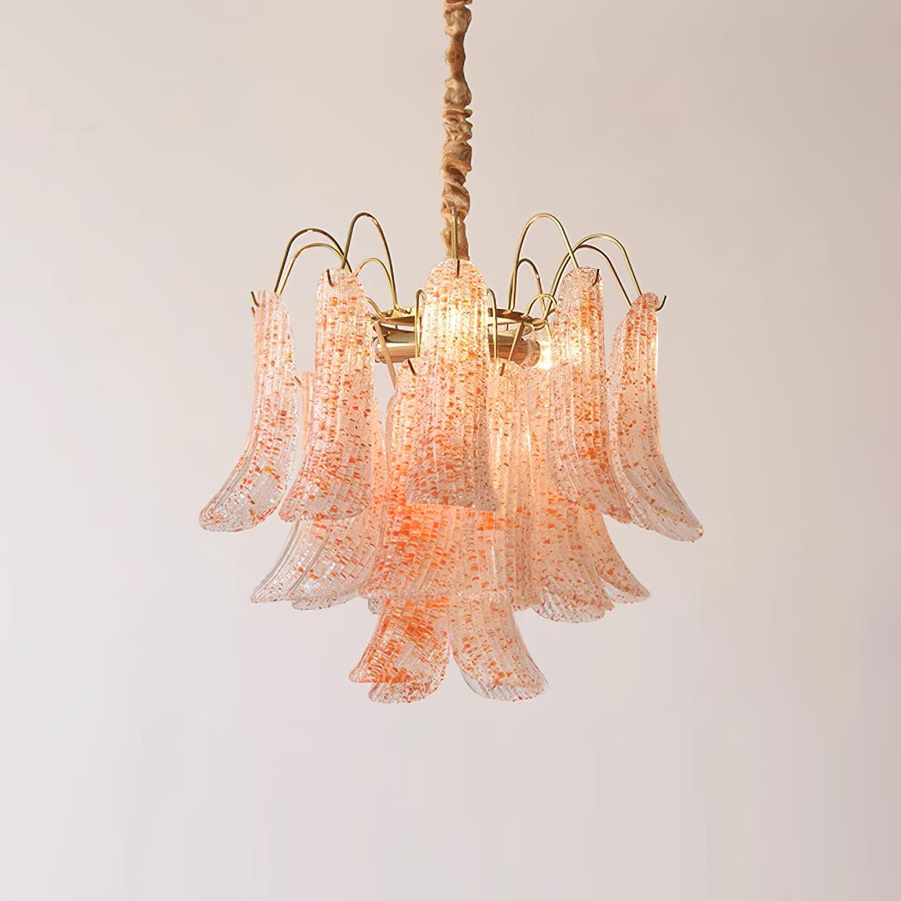 Chandelier Glass Petals Metal Frame Colorful Artistic Ambience - Letslighting