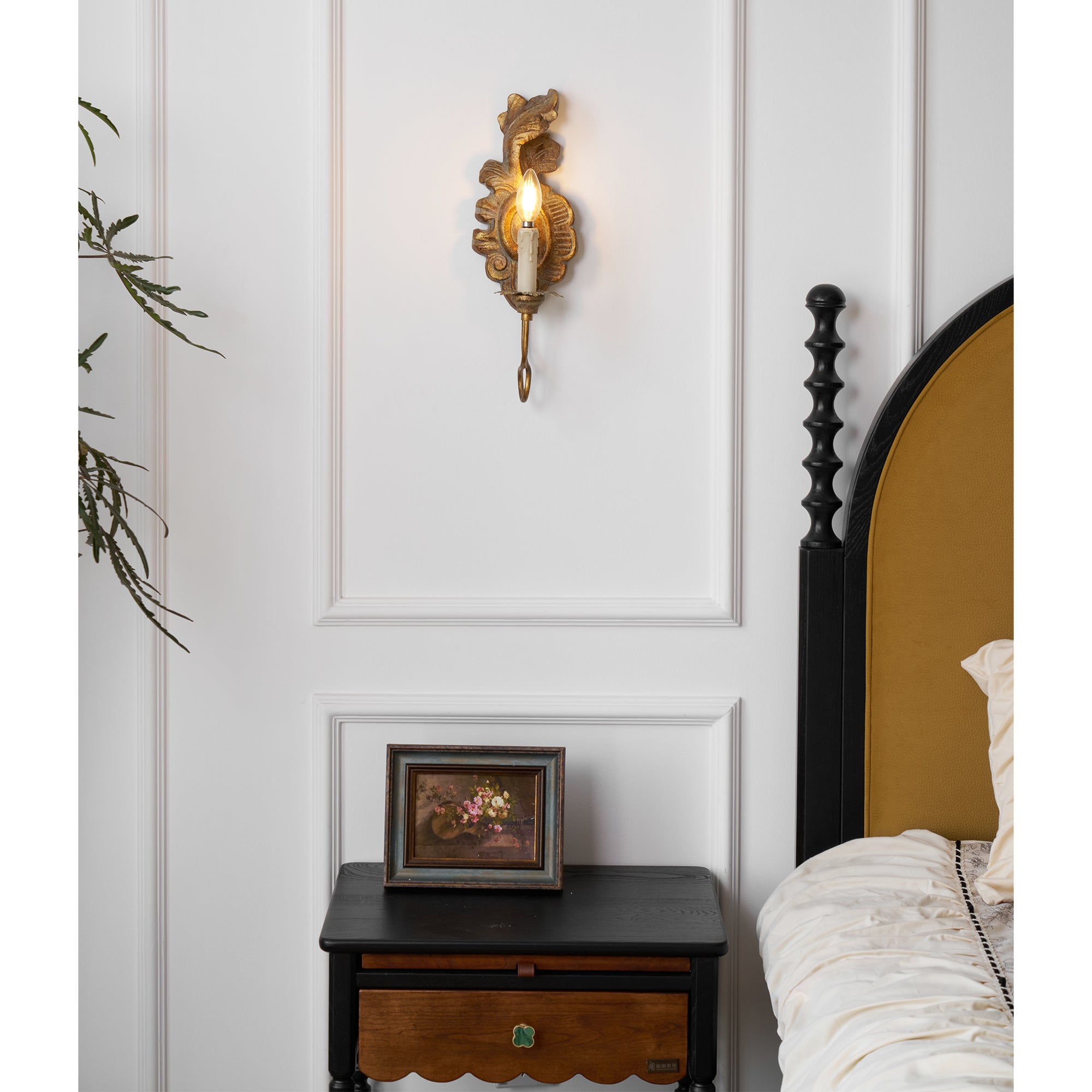 Olsilel Elegance Vintage Resin Metal Sconce Wall Lamp - Lamp Copper