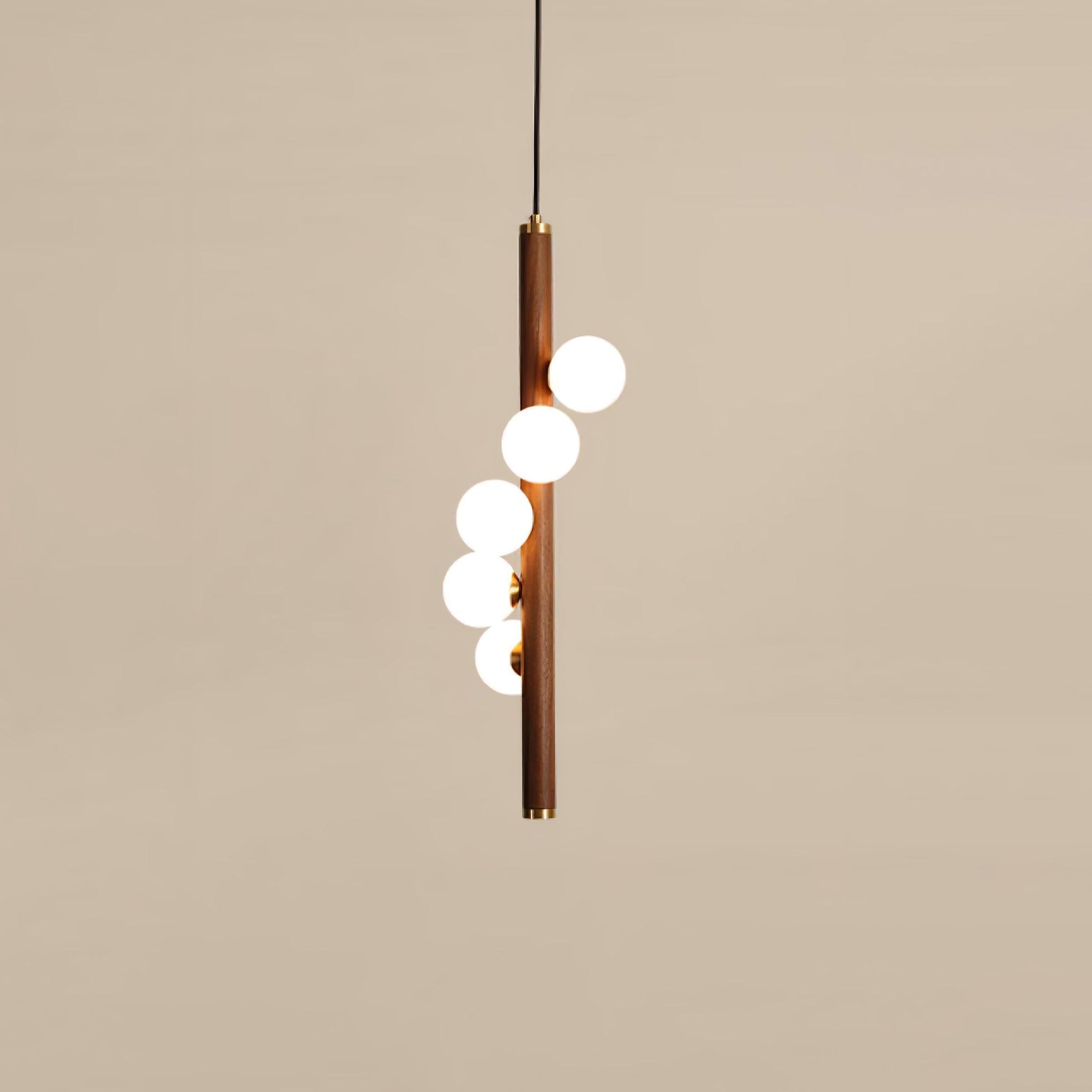 Vertical Orb Timber Pendant Lamp - Letslighting