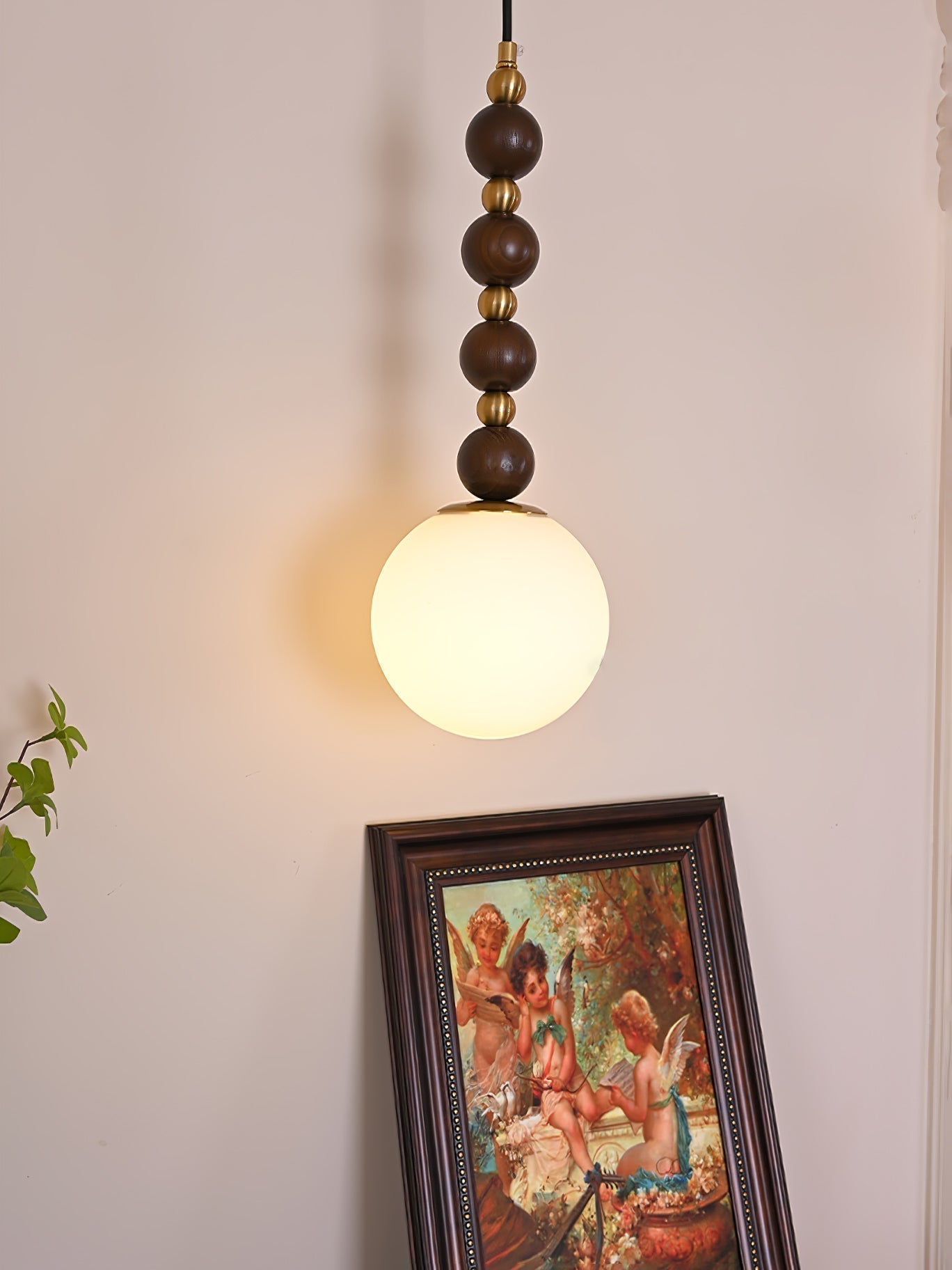 Vertical Walnut Balls Pendant Lamp - Letslighting