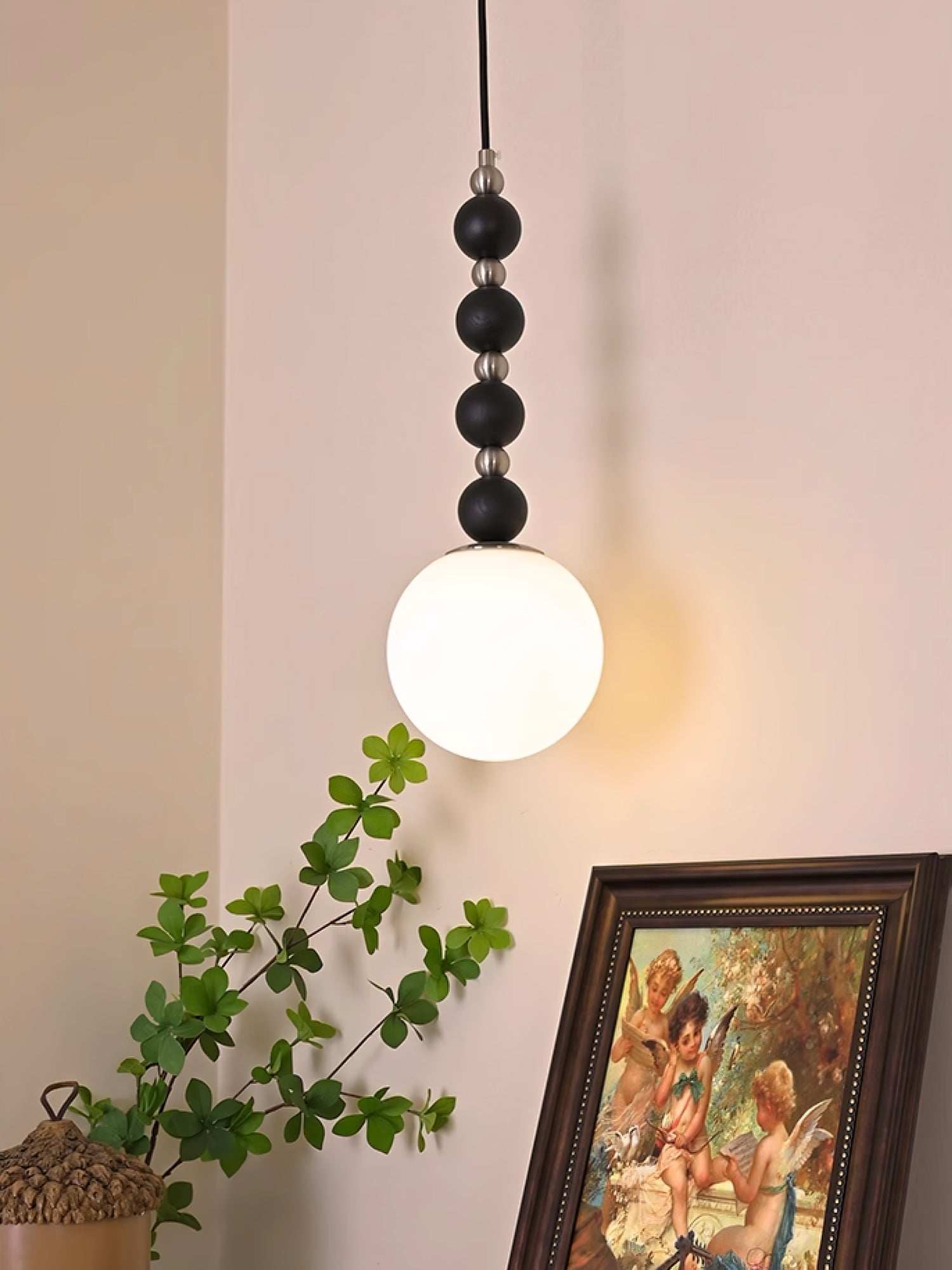 Vertical Walnut Balls Pendant Lamp - Letslighting