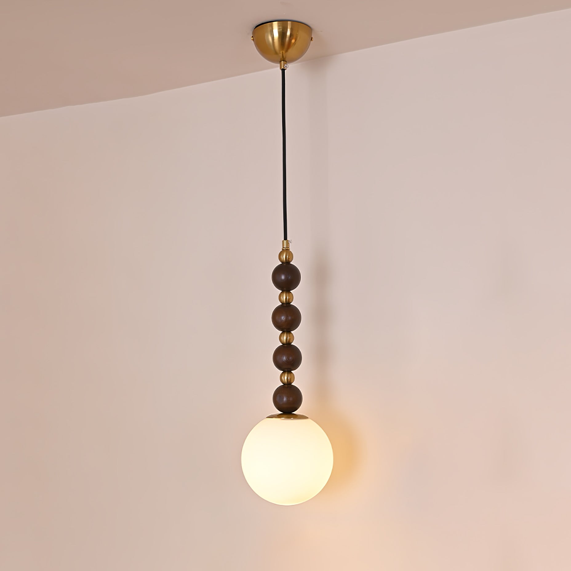 Vertical Walnut Balls Pendant Lamp - Letslighting