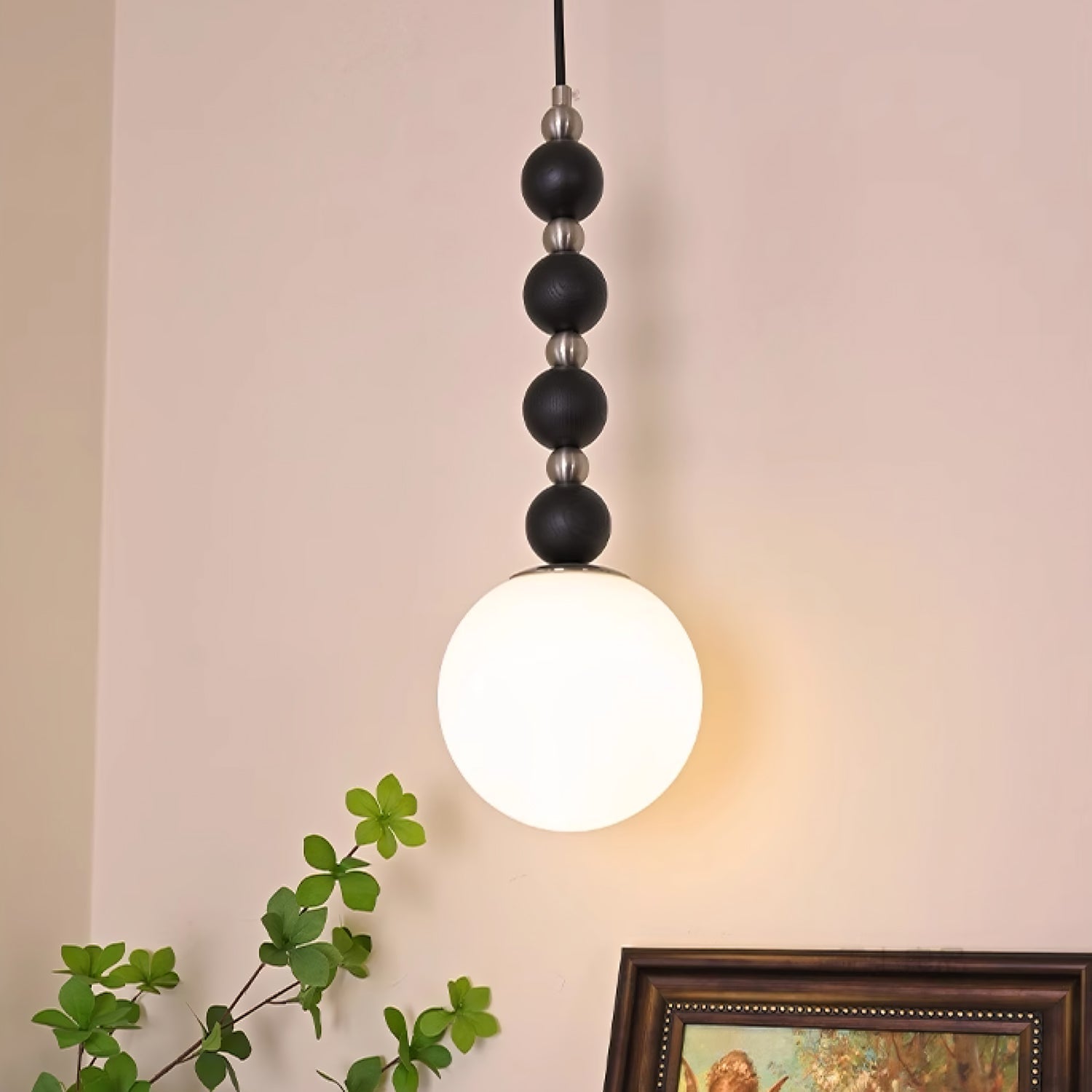 Vertical Walnut Balls Pendant Lamp - Letslighting