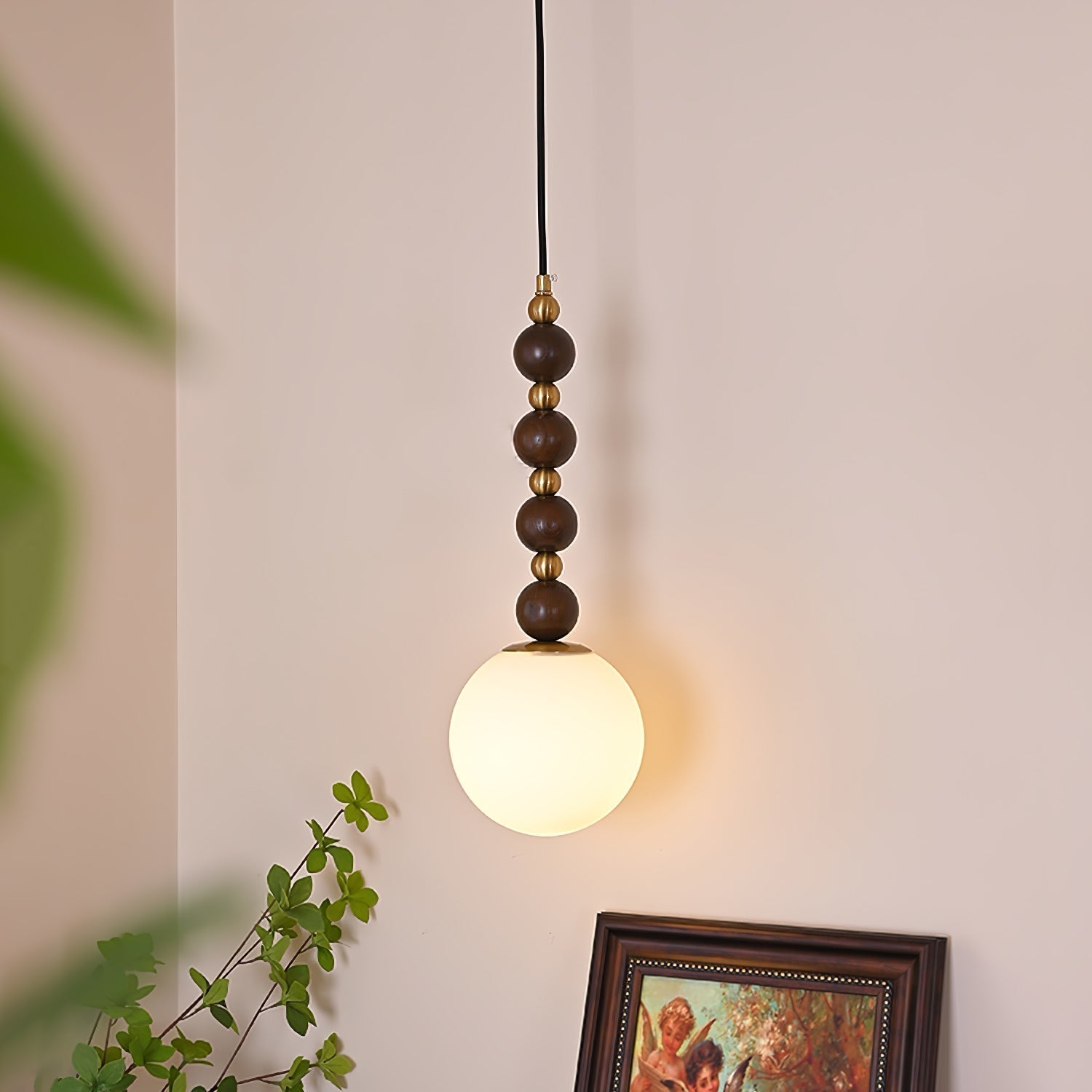 Vertical Walnut Balls Pendant Lamp - Letslighting