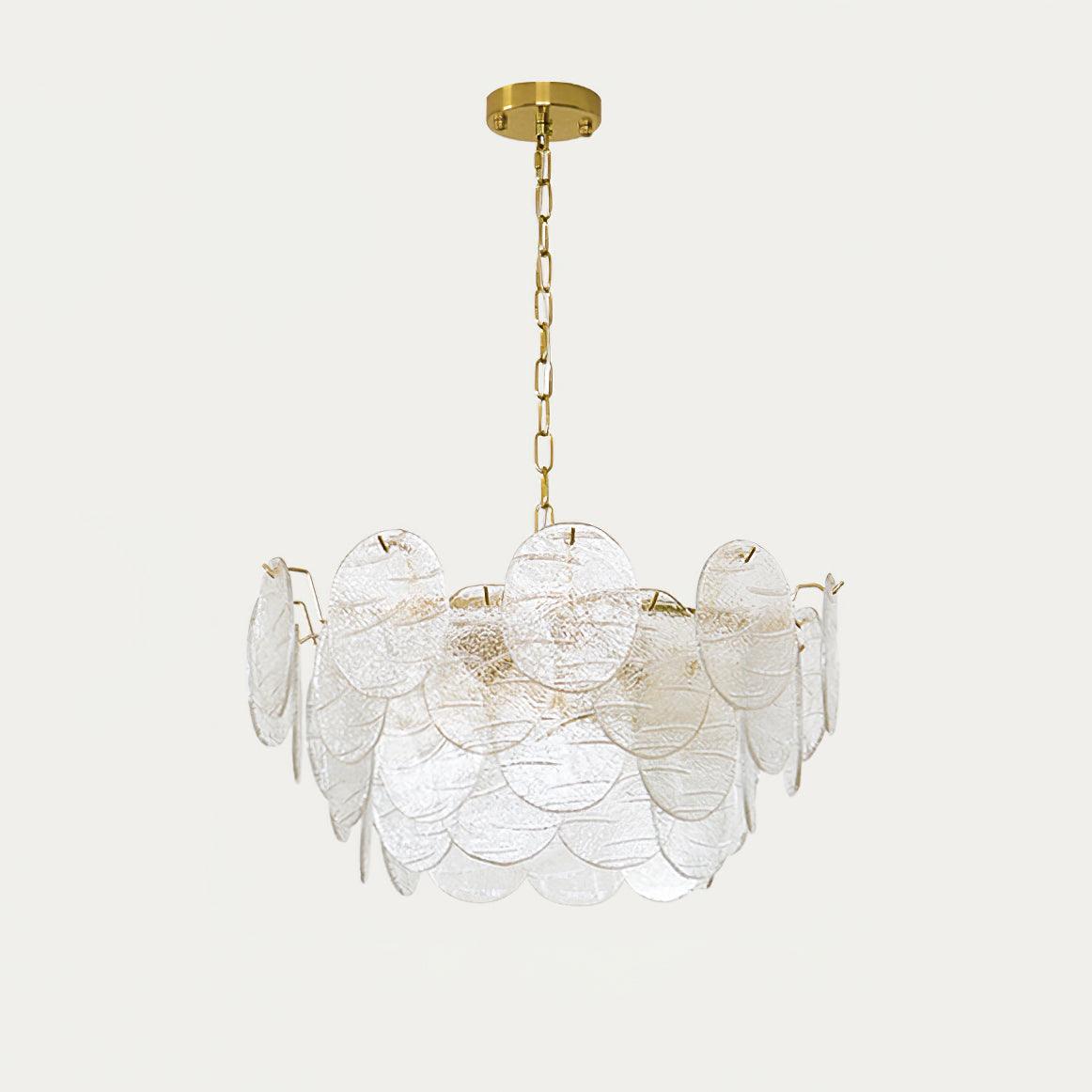 Chandelier Glass Discs Metal Frame Gold Finish Victorian - Letslighting