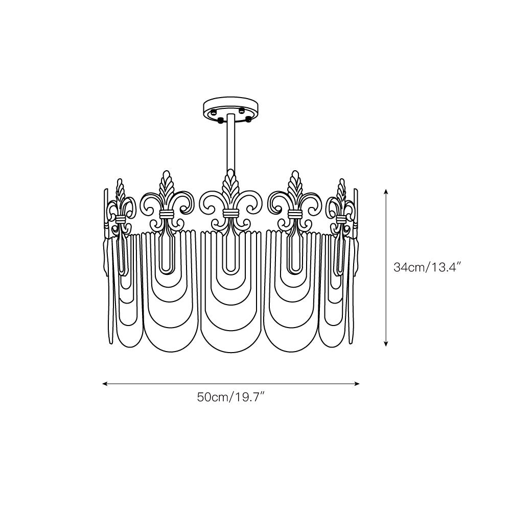 Cashaor Postmodern Luxury Brass Glass Chandelier - Lamp Copper