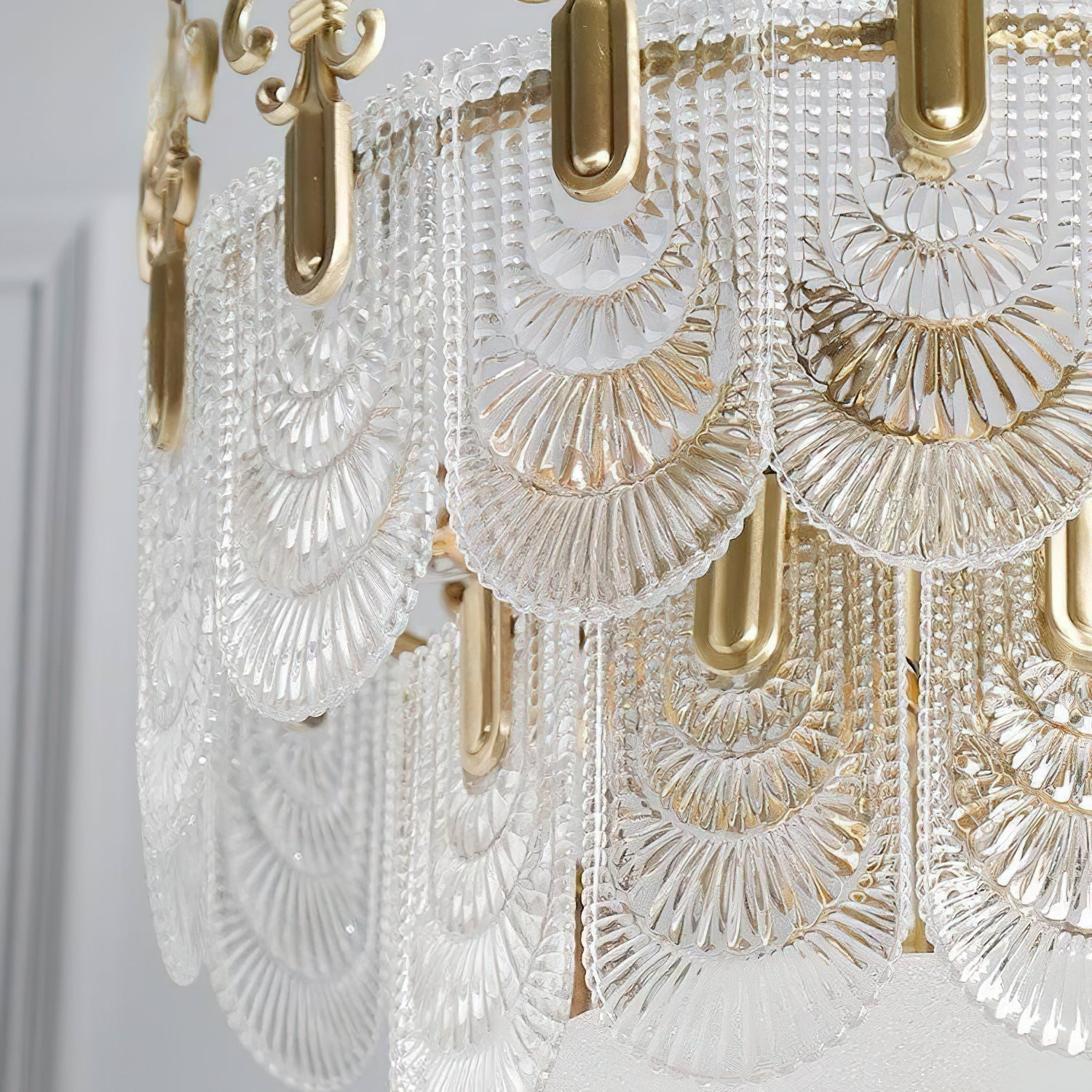 Cashaor Postmodern Luxury Brass Glass Chandelier - Lamp Copper