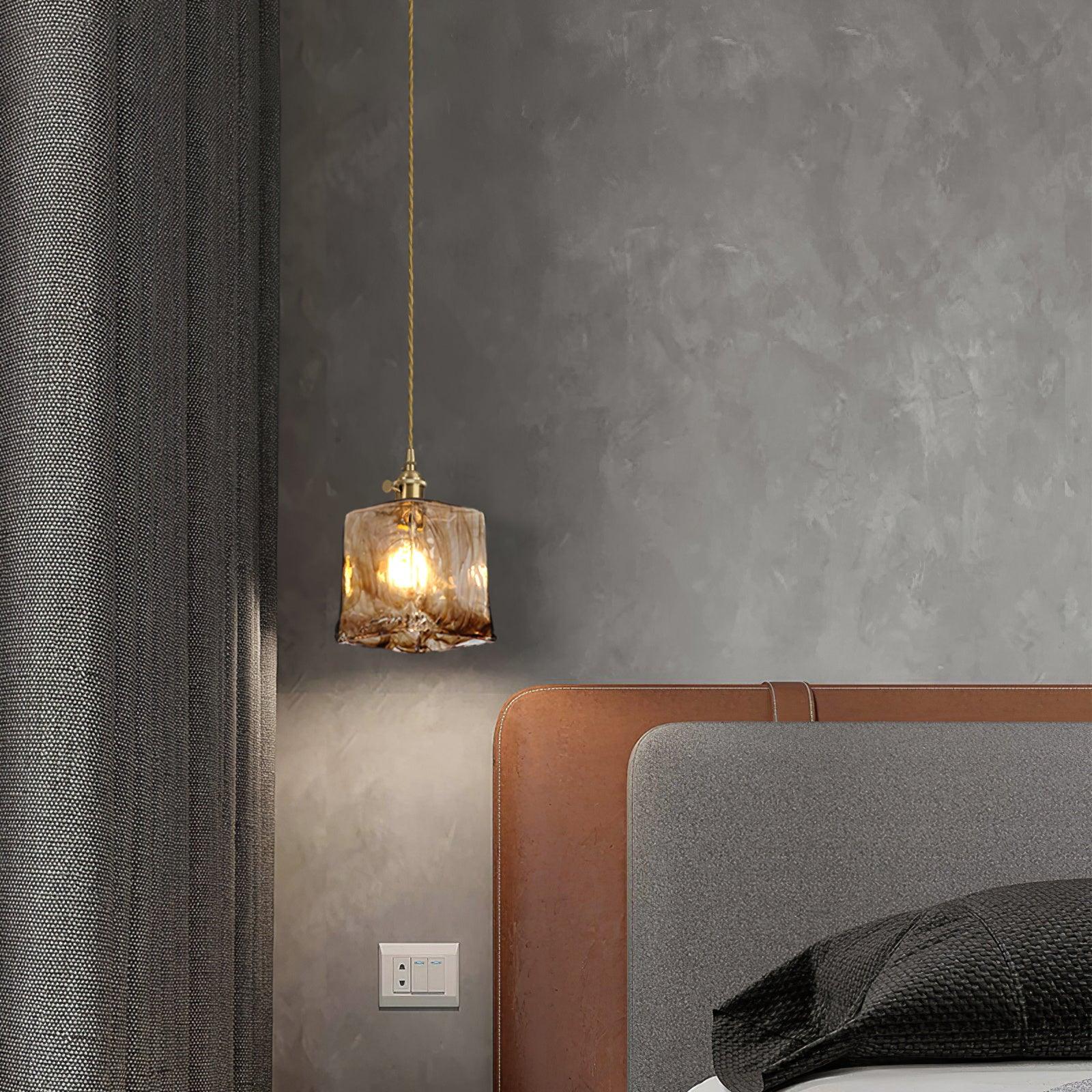 Vintage Brown Glass Pendant Light - Letslighting