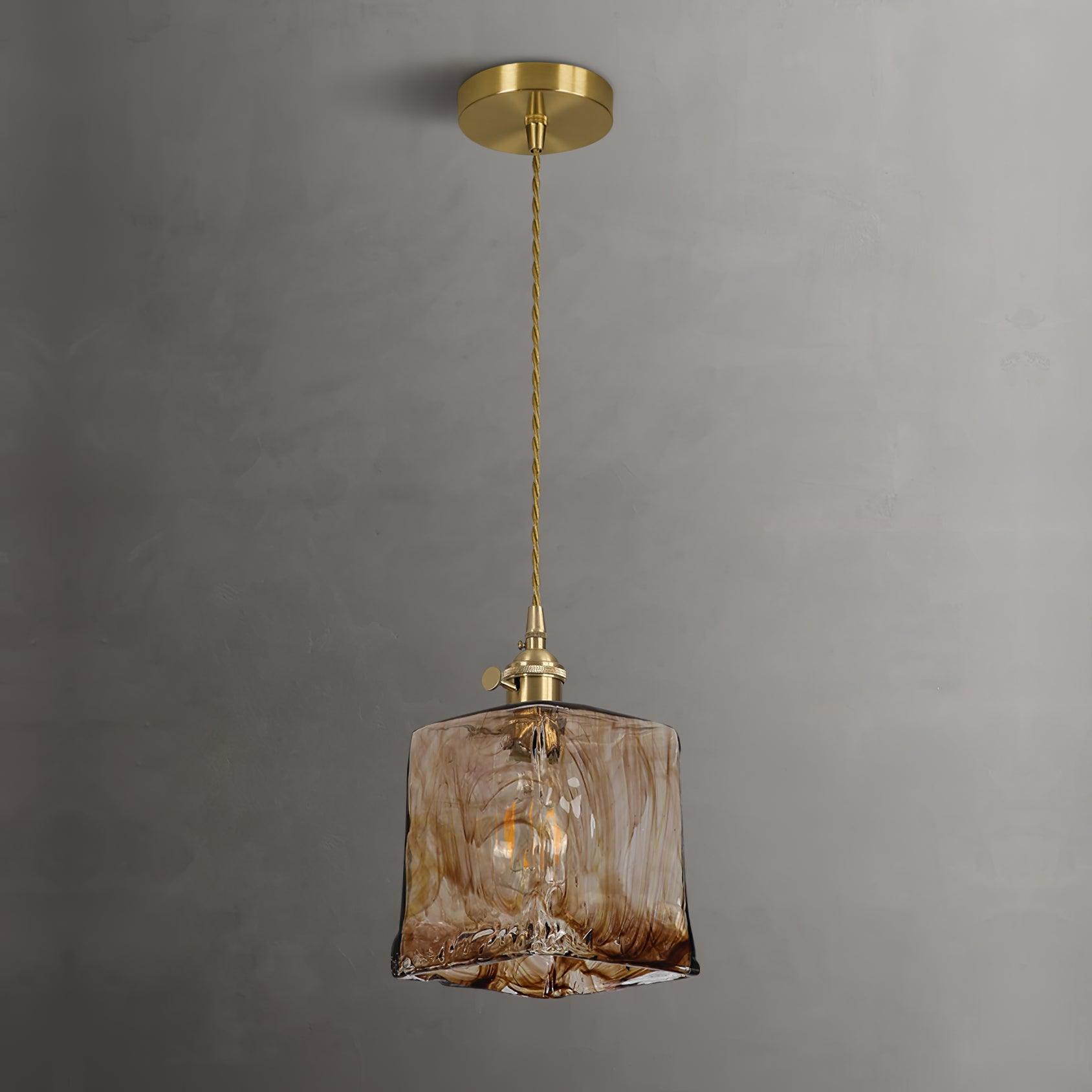 Vintage Brown Glass Pendant Light - Letslighting